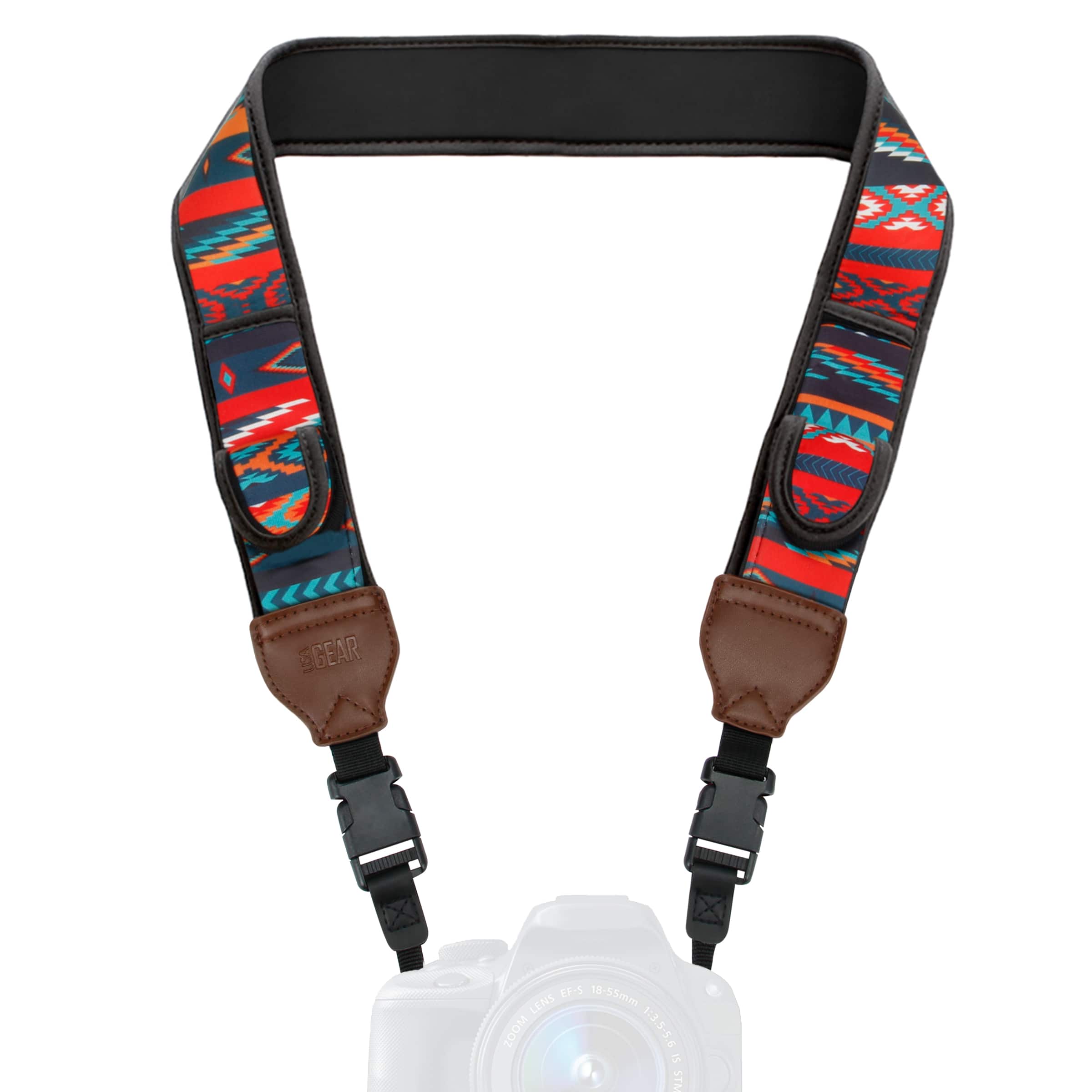 USA Gear - Camera Neck Strap with Accessory Storage Pockets