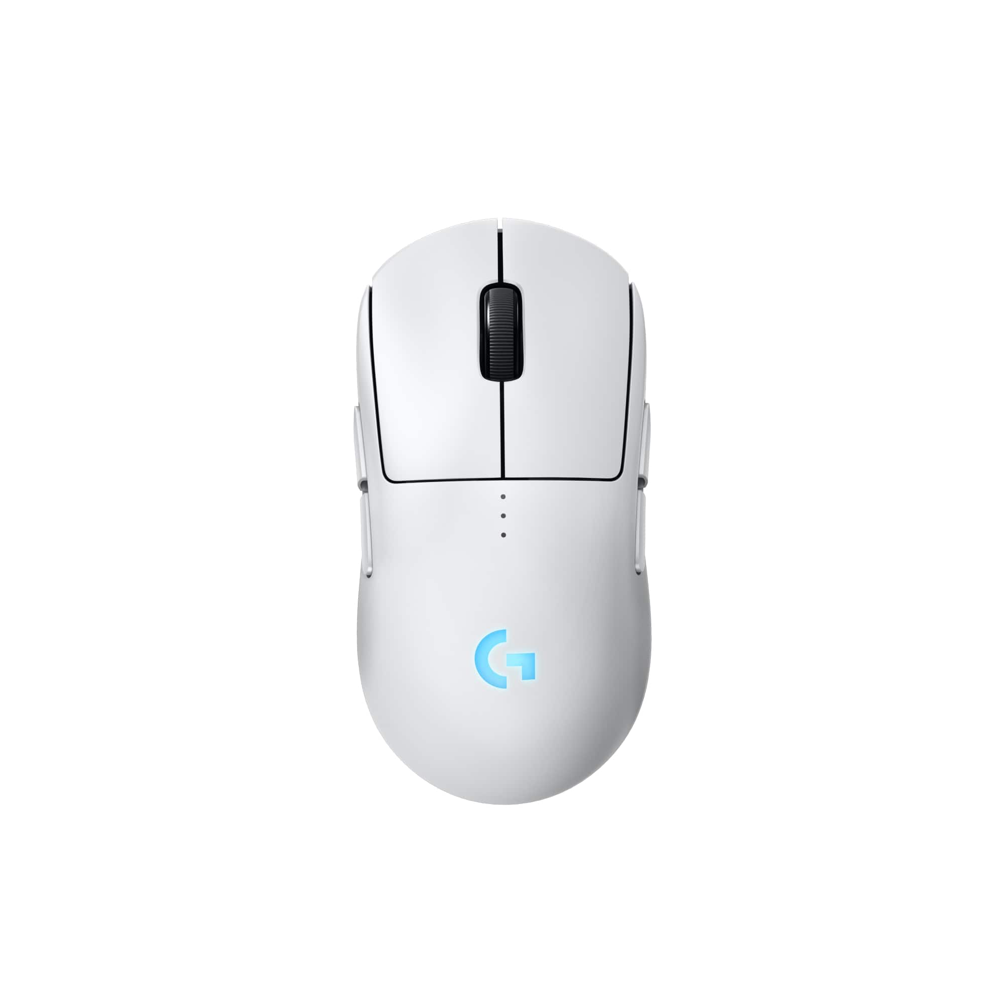 Front. Logitech - PRO 2 LIGHTSPEED Lightweight Optical HERO 44K DPI Gaming Mouse with 4 Customizable and Switchable Magnetic Side Buttons - White.