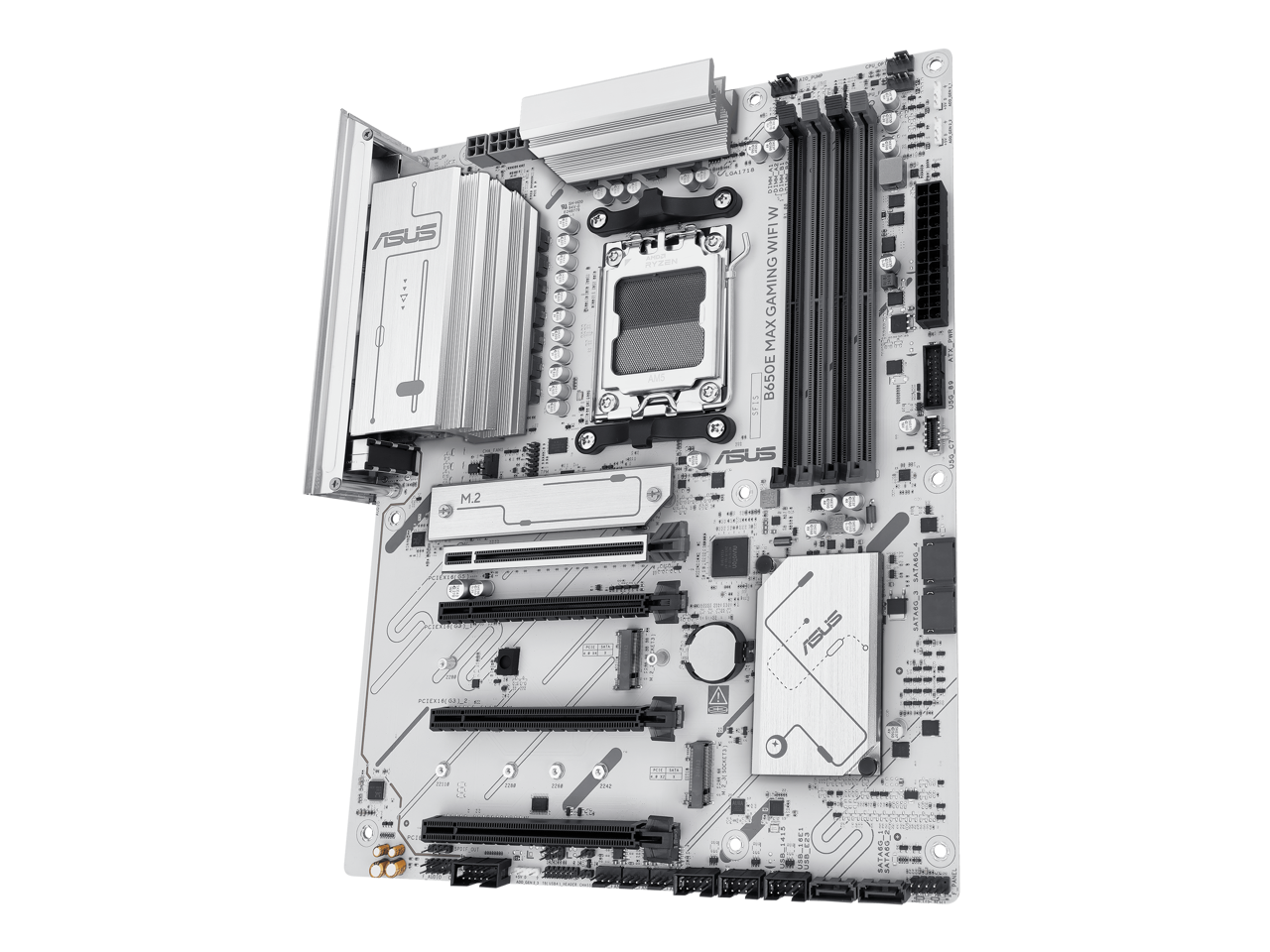ASUS B650E GAMING MAX WIFI  
7 1 K  
FLONITIR EE  
WIFI  
RYZEN  
GAMING  
MAX  
B650E  
51a5  
ASUS  
5 2 M.2  
SATABO_4  
SATARU  
PITERSLA  
CM  
1  
-oo  
D Pe1  
SATA