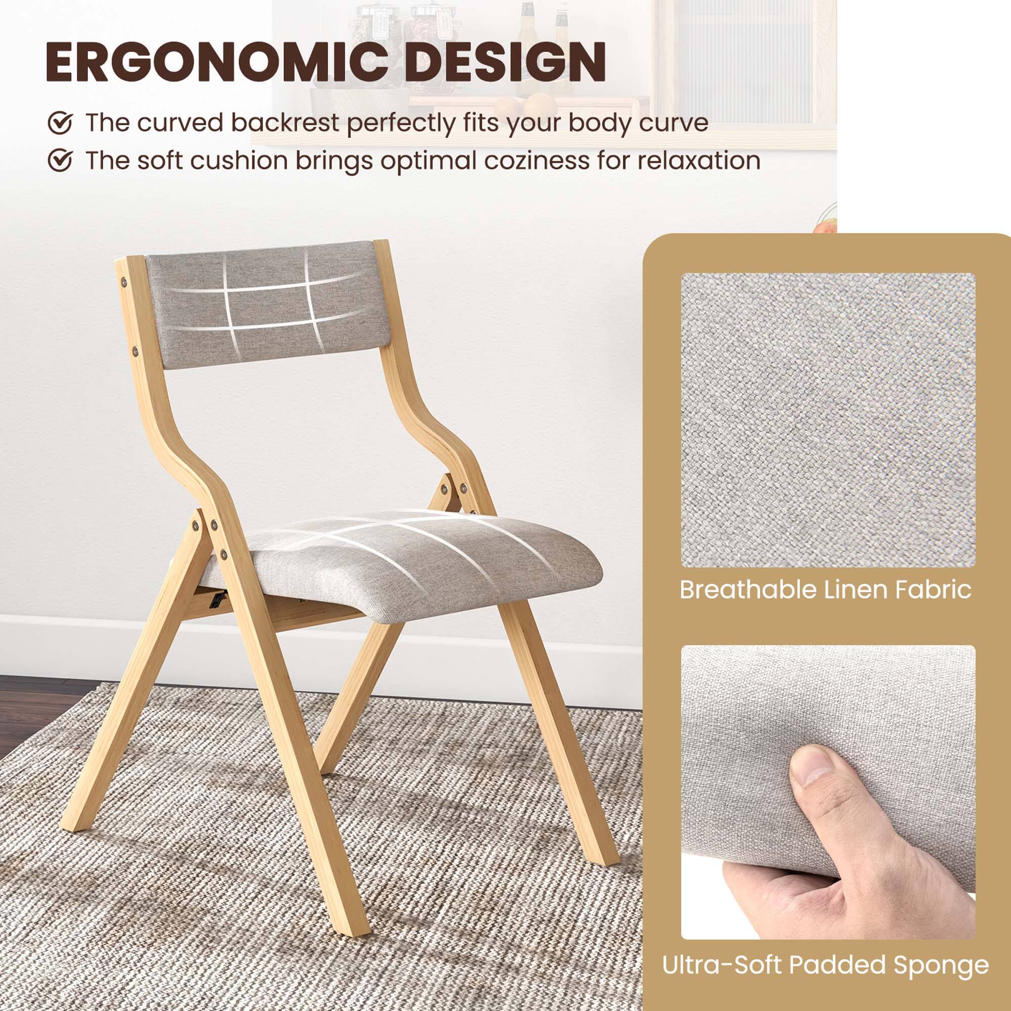 ERGONOMIC DESIGN  
- The curved backrest perfectly fits your body curve  
- The soft cushion brings optimal coziness for relaxation  

Breathable Linen Fabric  
Ultra-Soft Padded Sponge