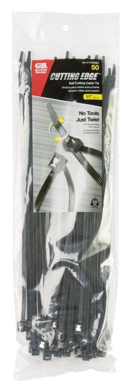 TUVBSC GB 50 Gardner Bender CUTTING EDGE Self Cutting Cable Tie Amars para 11" No Tools Just Twist 50