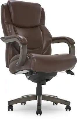La-Z-Boy - Delano Big & Tall Bonded Leather Executive Chair - Chocolate Brown/Gray Wood