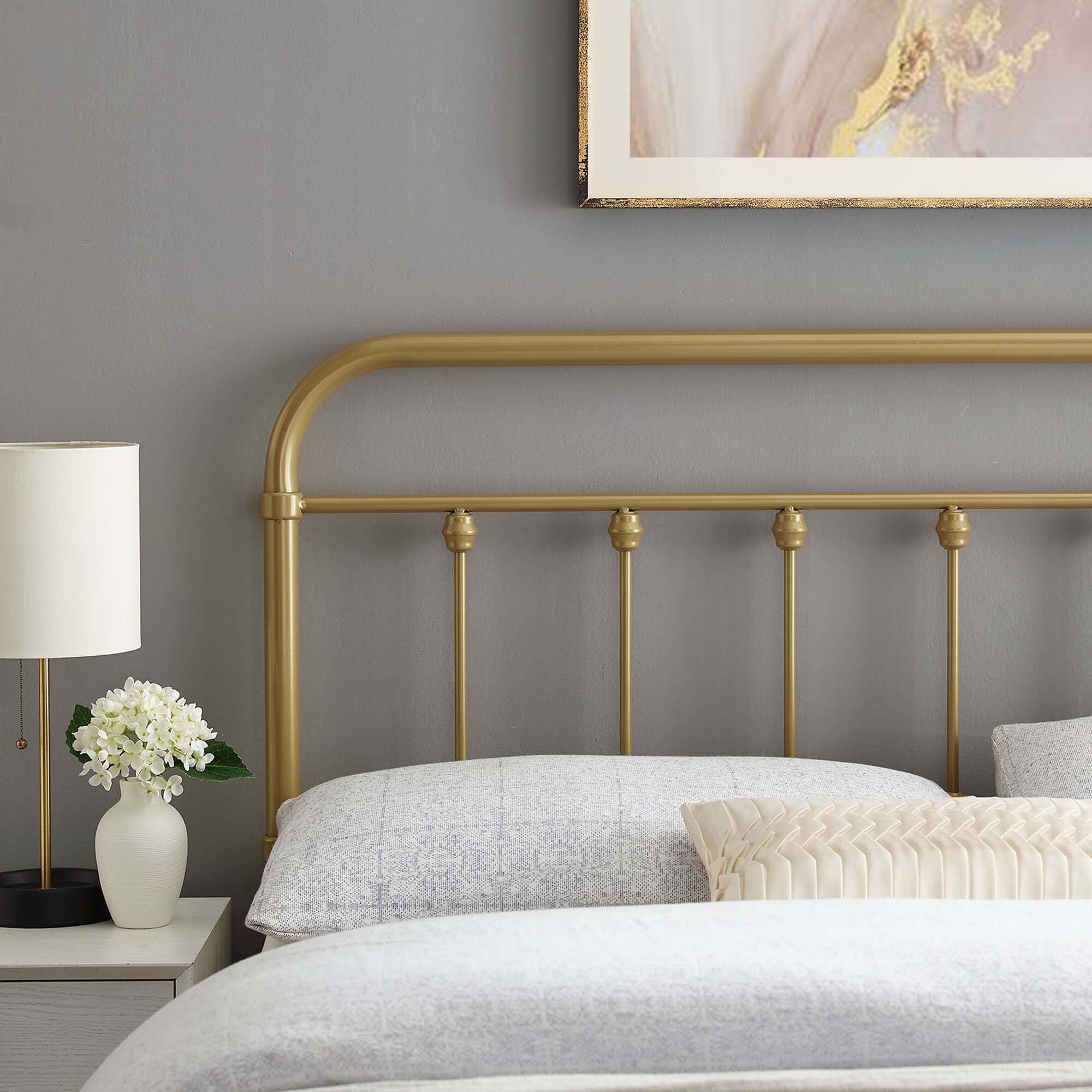 Alt View 2. Modway - Sage Metal Queen Headboard by Modway - Yellow.