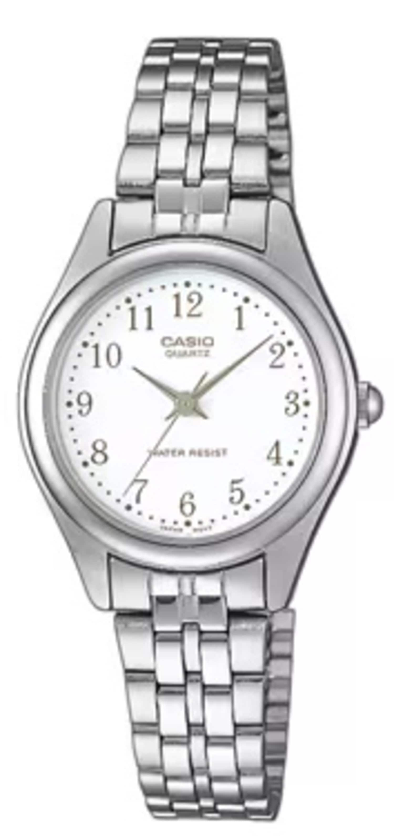 Casio - Women’s White Dial Stainless Steel Bracelet Watch - Casio LTP‑1129A‑7A - Silver