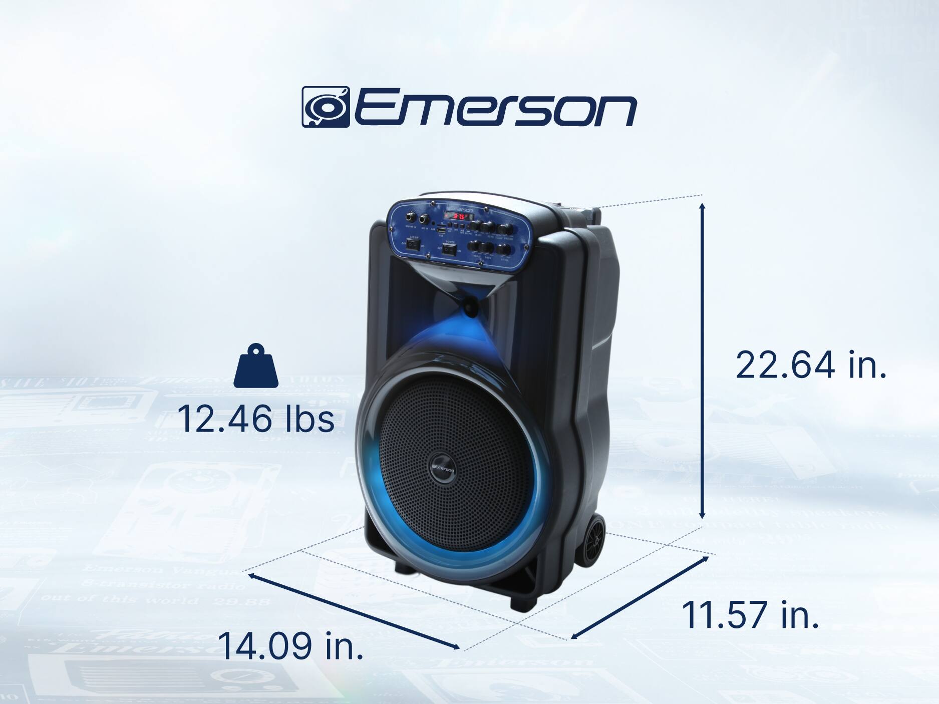 Emerson - 12.46 lbs - 22.64 in. - 14.09 in. - 11.57 in.