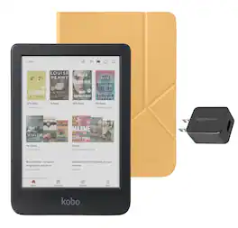 Kobo - Clara Colour eReader with AC Bundle - 2024 - Butter Yellow SleepCover