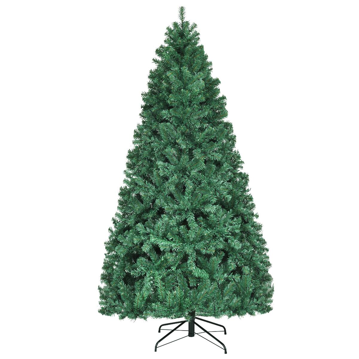 Alt View 20. Costway - 7.5Ft Pre-Lit Hinged PVC Christmas Tree 400 LED Lights New - Green.
