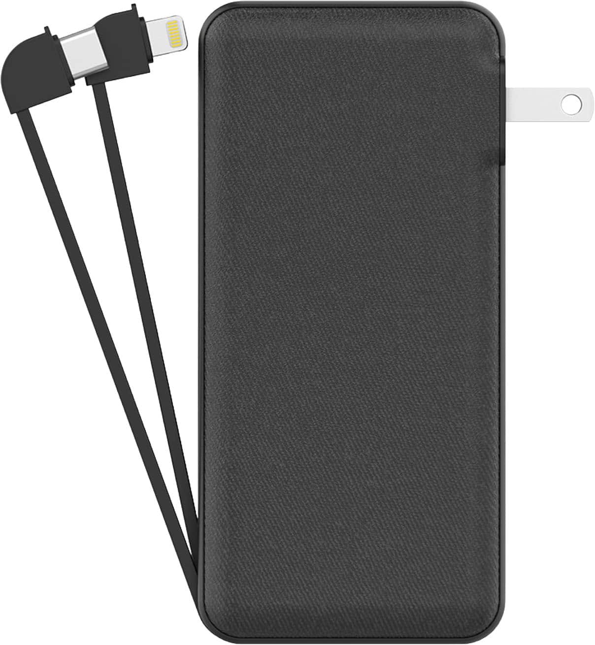 Front. myCharge - 10,000 mAh Portable Charger for Most USB-C and Apple Devices - Black.