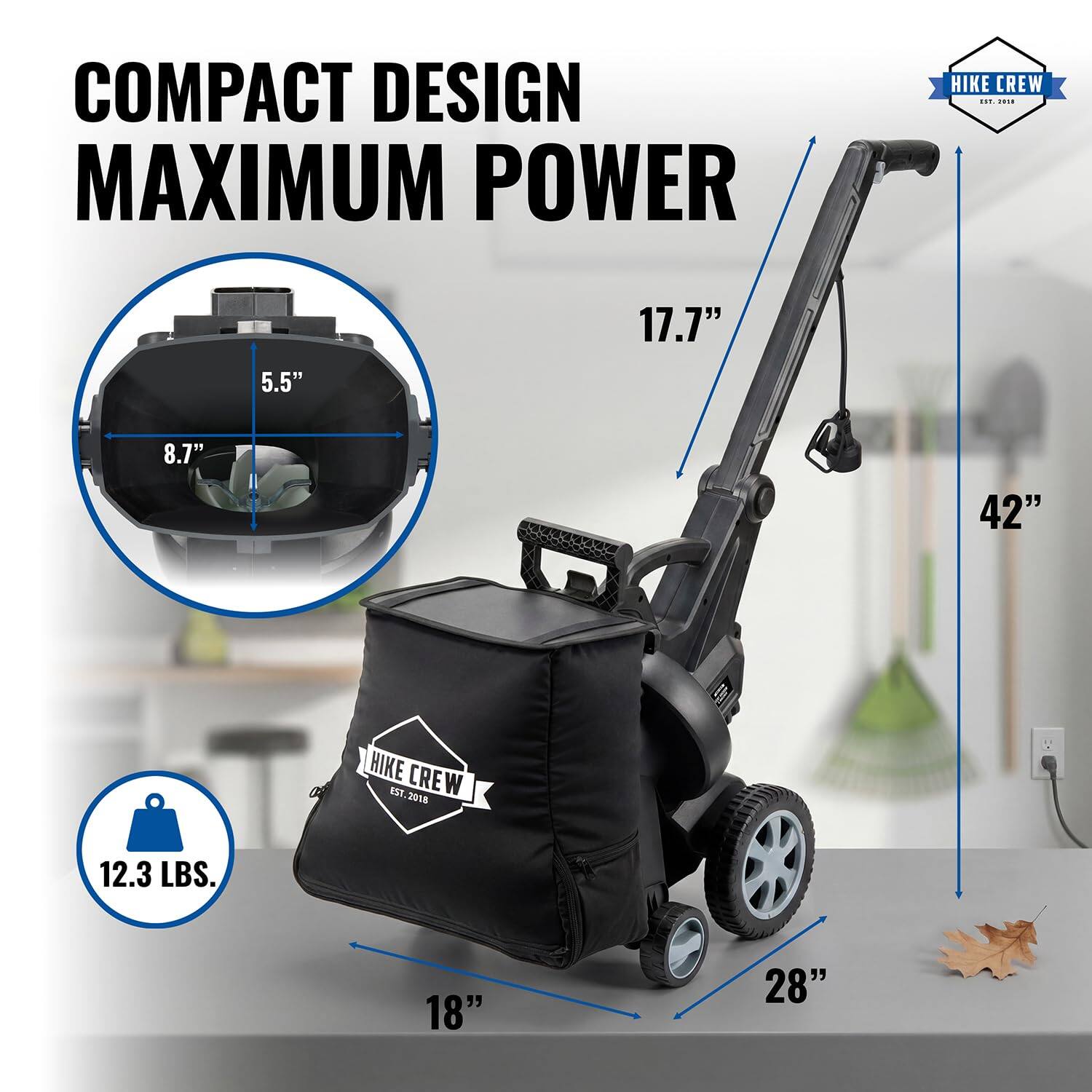 COMPACT DESIGN MAXIMUM POWER

HIKE CREW 3R.FR 2018

17.7"
5.5"
8.7"
42"
HIKE CREW EST. 2018
12.3 LBS.
18"
28"