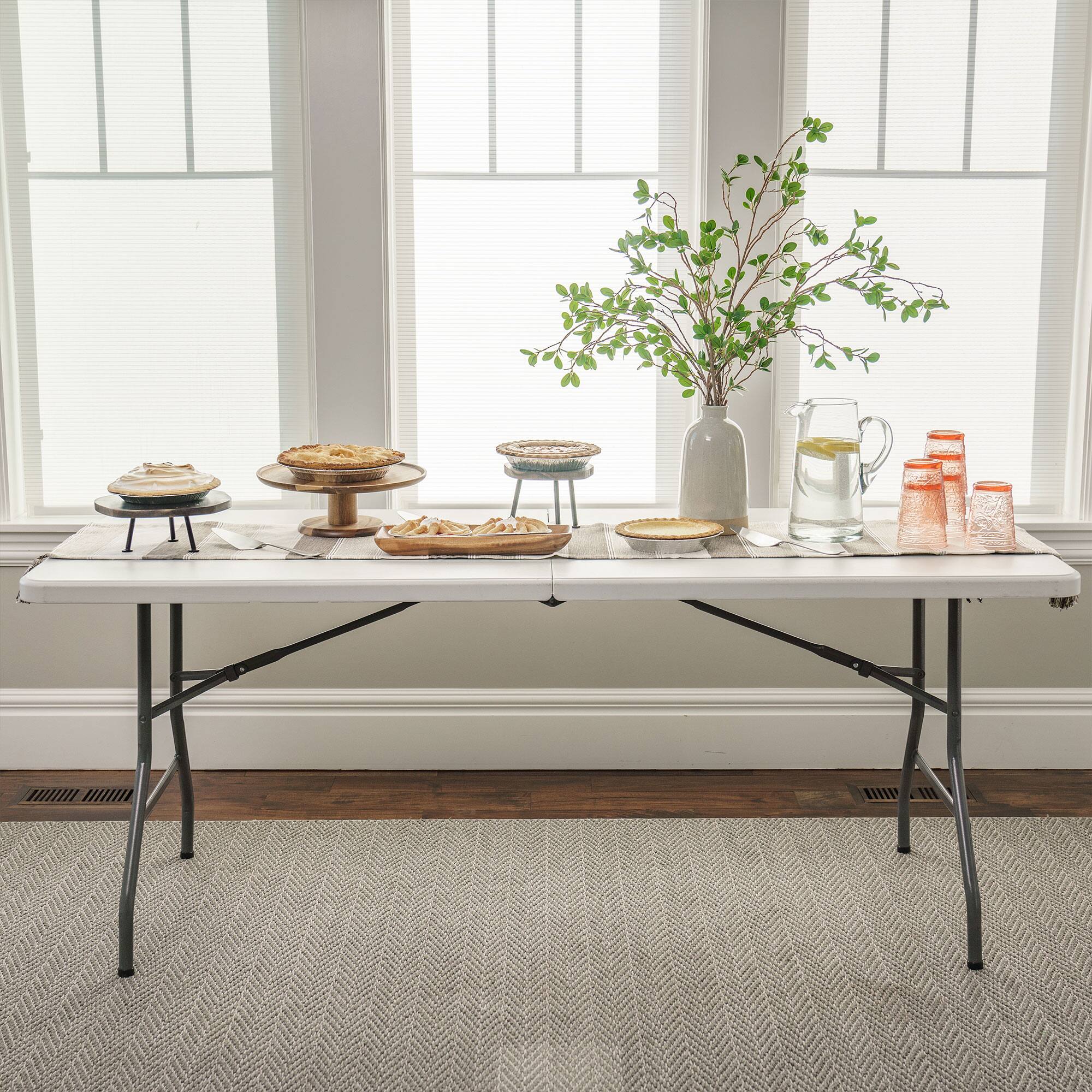 Alt View 3. Peakform - Peakform Compact Fold In Half Banquet Table for Indoor Outdoor Use, 6 Ft, White - White.