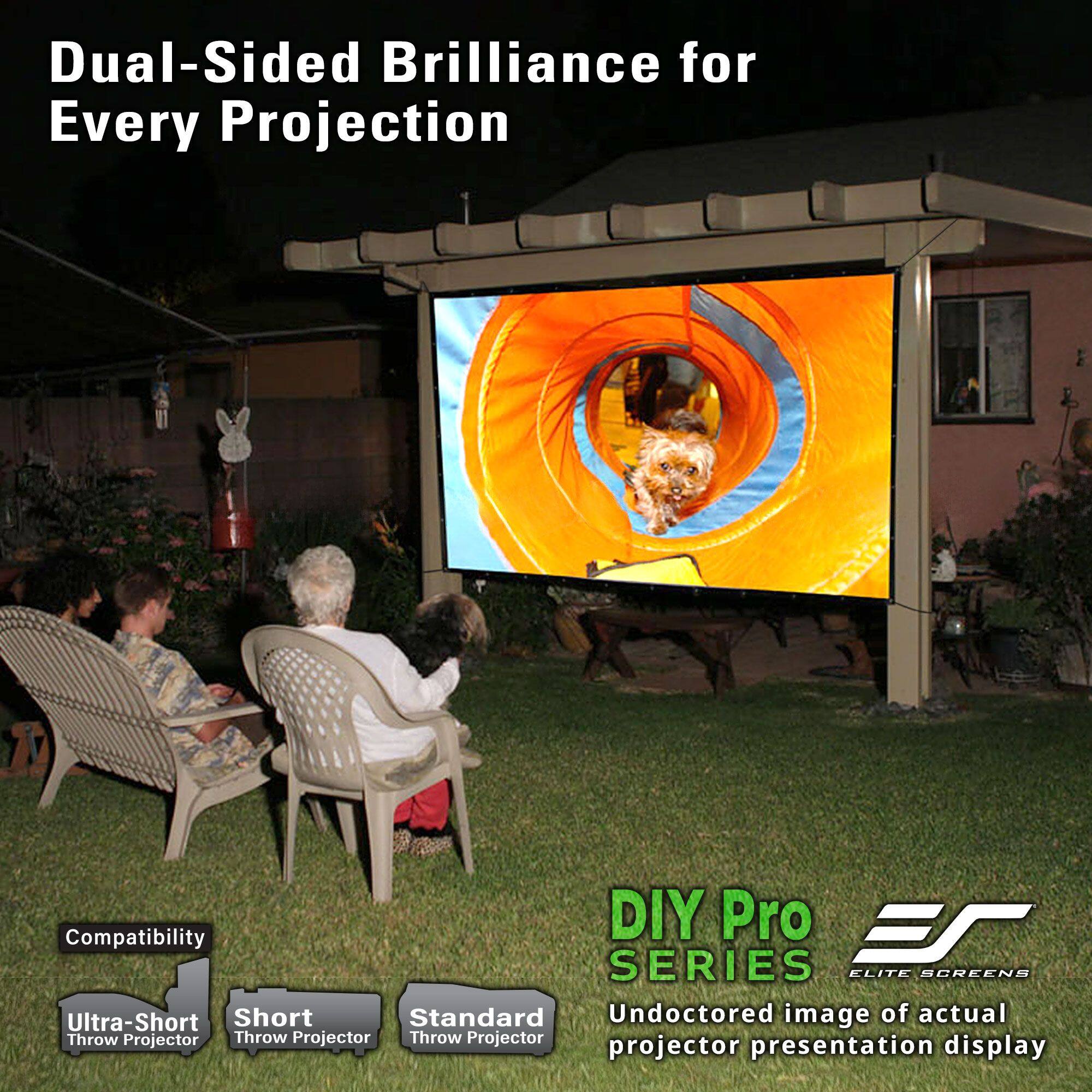 Dual-Sided Brilliance for Every Projection

DIY Pro SERIES

Compatibility
- Ultra-Short Throw Projector
- Short Throw Projector
- Standard Throw Projector

Undoctored image of actual projector presentation display