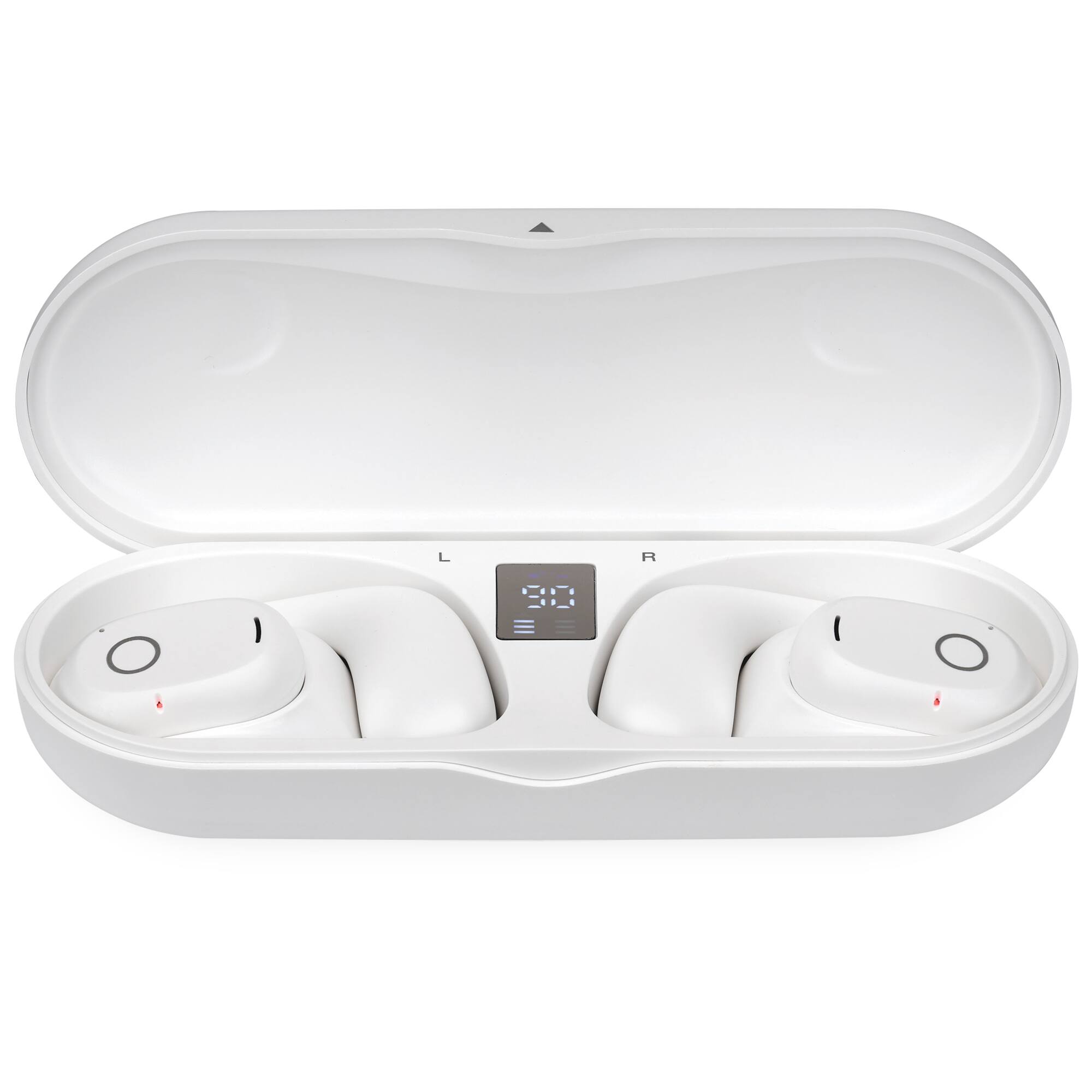 Alt View 2. iLive - iLive 16mm Driver Clear Truly Wireless Open Ear Earbuds, White, IAEBTO34W.