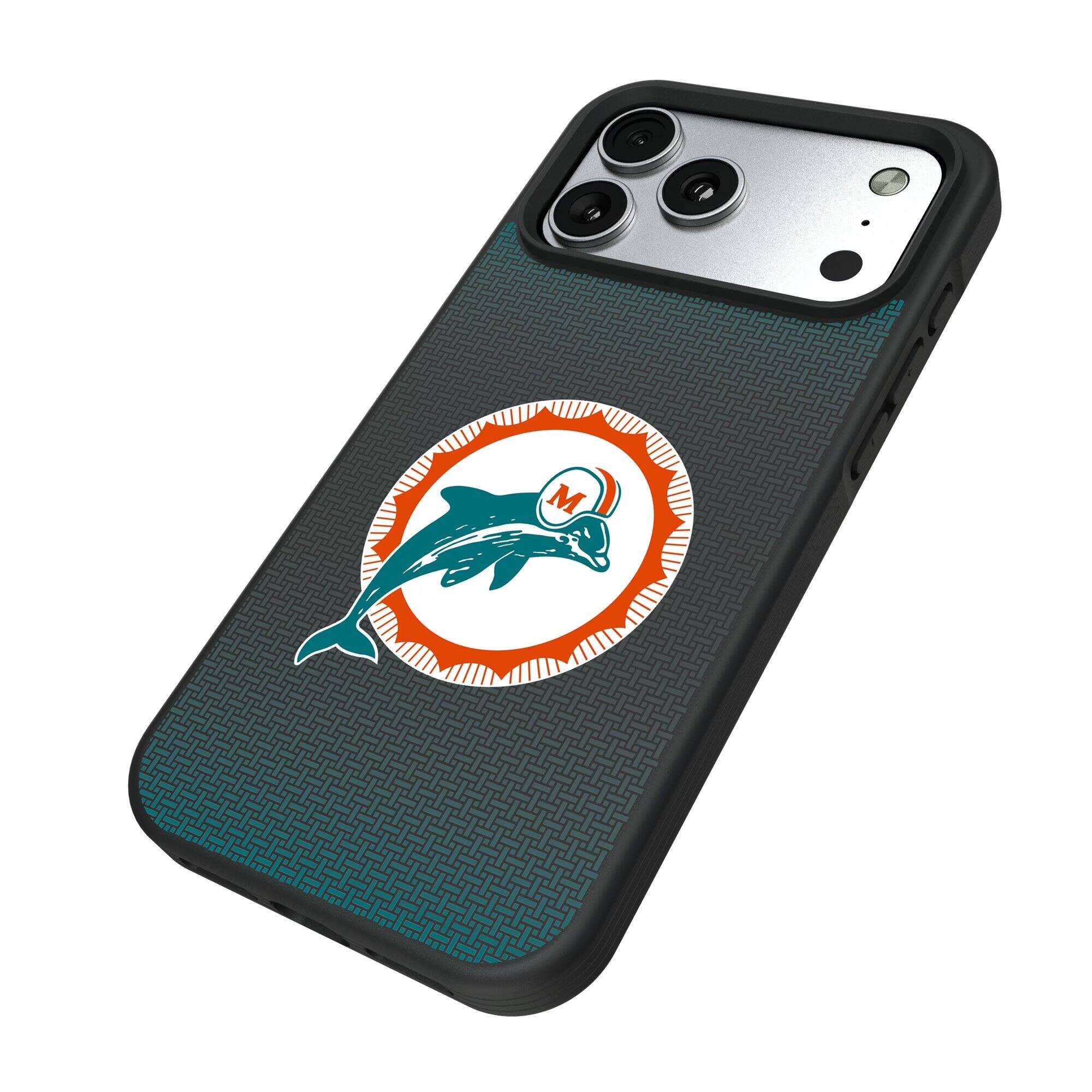 Alt View 1. Keyscaper - Miami Dolphins Bump Case with 8.2ft Drop Protection - 15 Pro Max - Black.