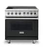 Front. Viking - 5 Series 5.6 Cu. Ft. Freestanding Electric Induction Range - Antique Bronze.