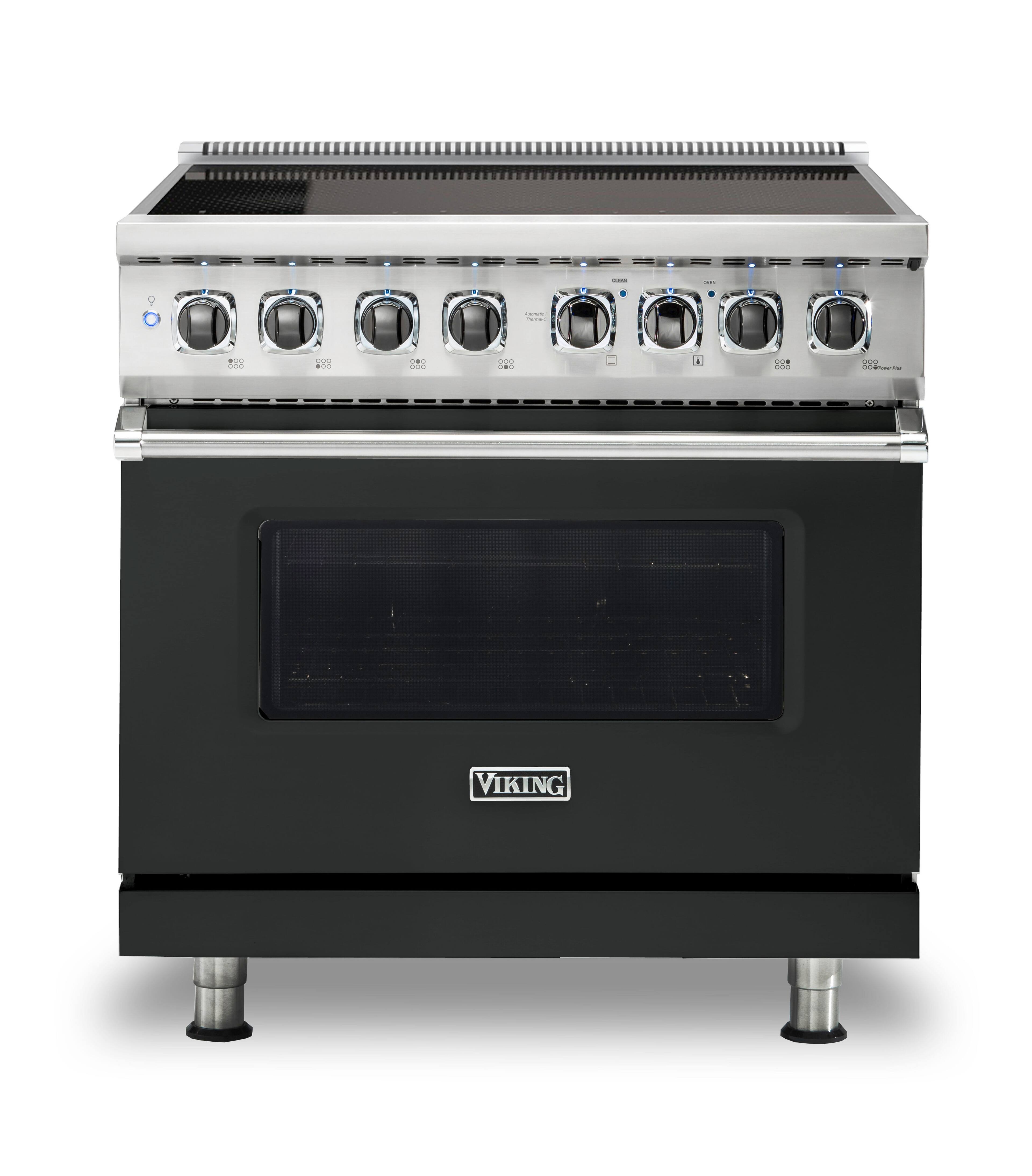 Front. Viking - 5 Series 5.6 Cu. Ft. Freestanding Electric Induction Range - Antique Bronze.