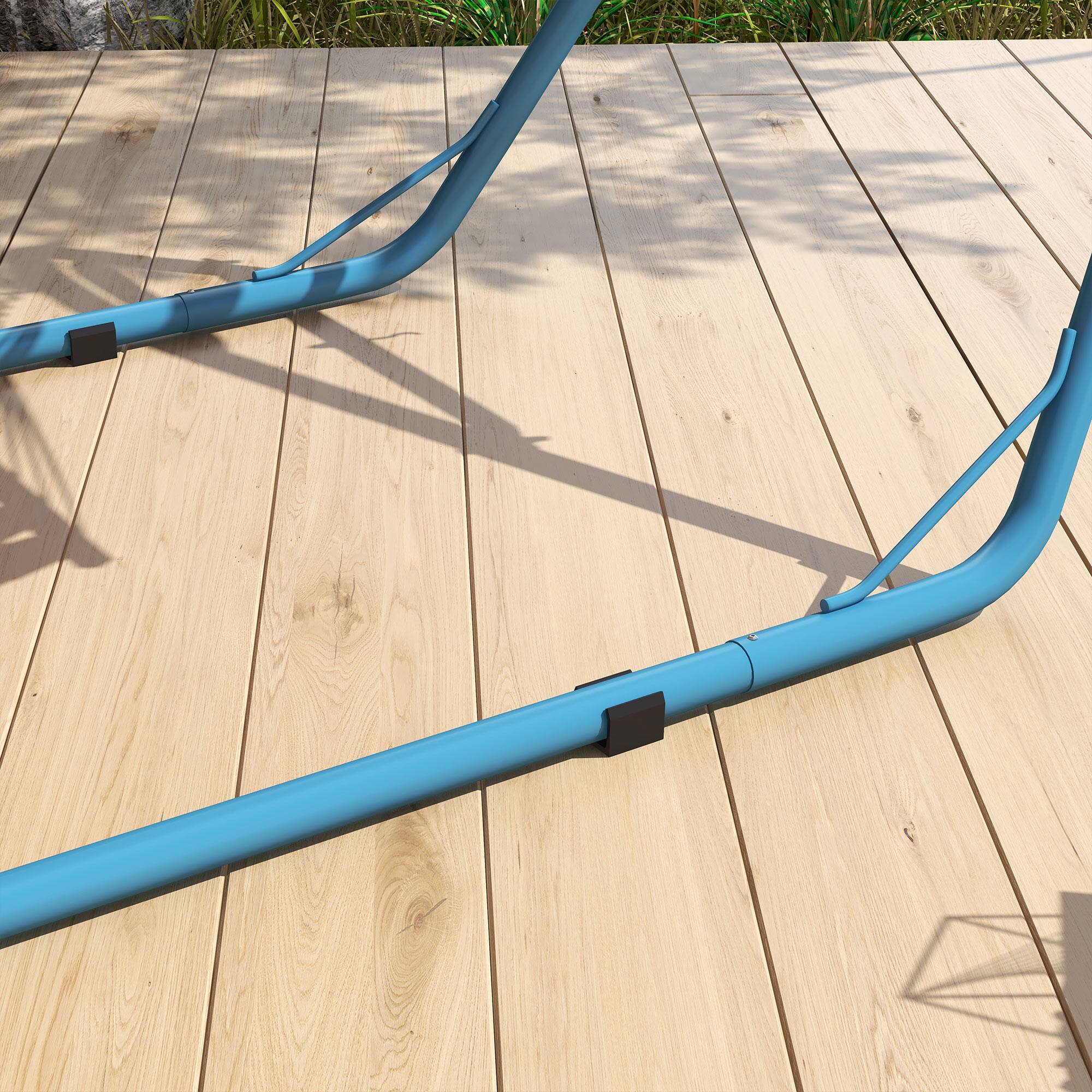 Alt View 5. Outsunny - Outsunny Hammock Stand for 2 Person, Portable Adjustable Steel Frame Hammock Stand with Weather Resistant Finish - Blue.