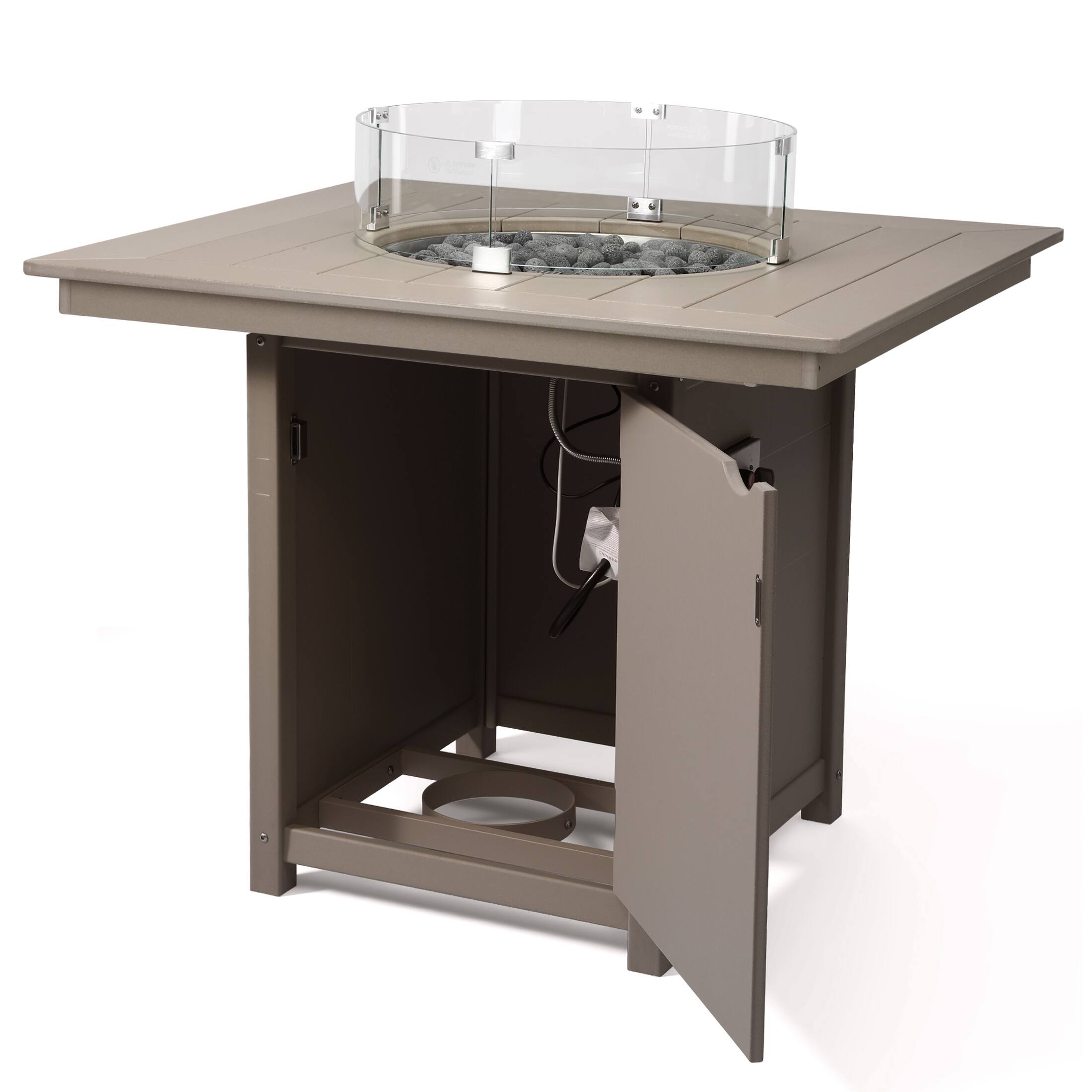 Left. WestinTrends - WestinTrends Helios 42" Modern Outdoor Patio Gas Propane Square Fire Pit Table.