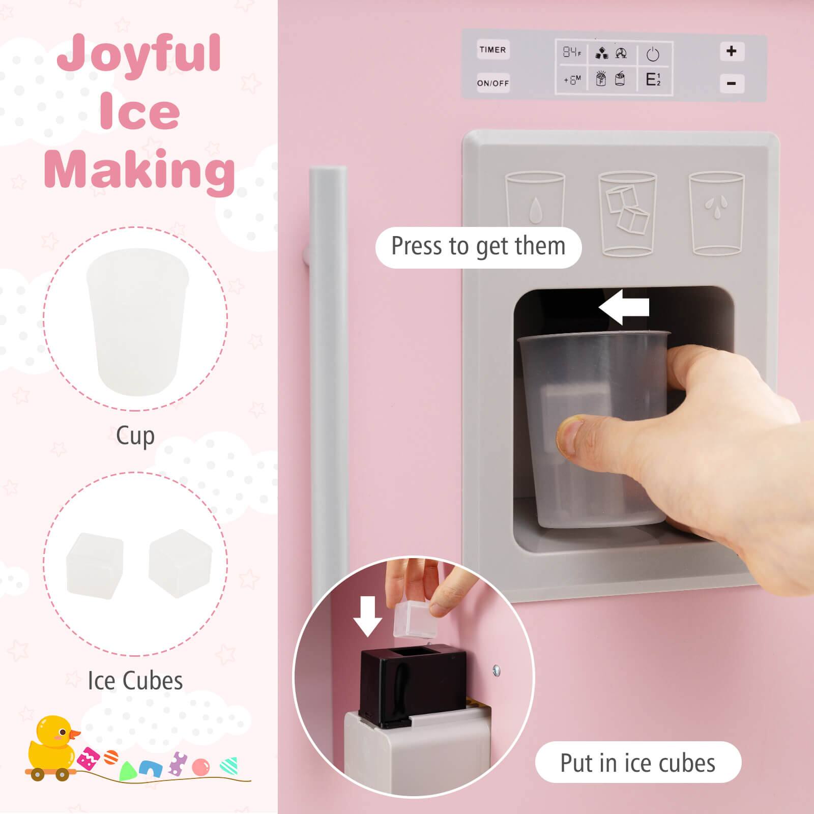 Joyful Ice Making

Cup

Ice Cubes

Press to get them

Put in ice cubes