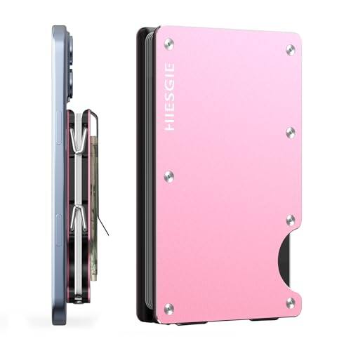 Front. Vulpecula Spade - Slim Magnetic Wallet for Women, Compatible with MagSafe Wallet with Removable Money Clip, Rfid Blocking Metal Card - Pink.