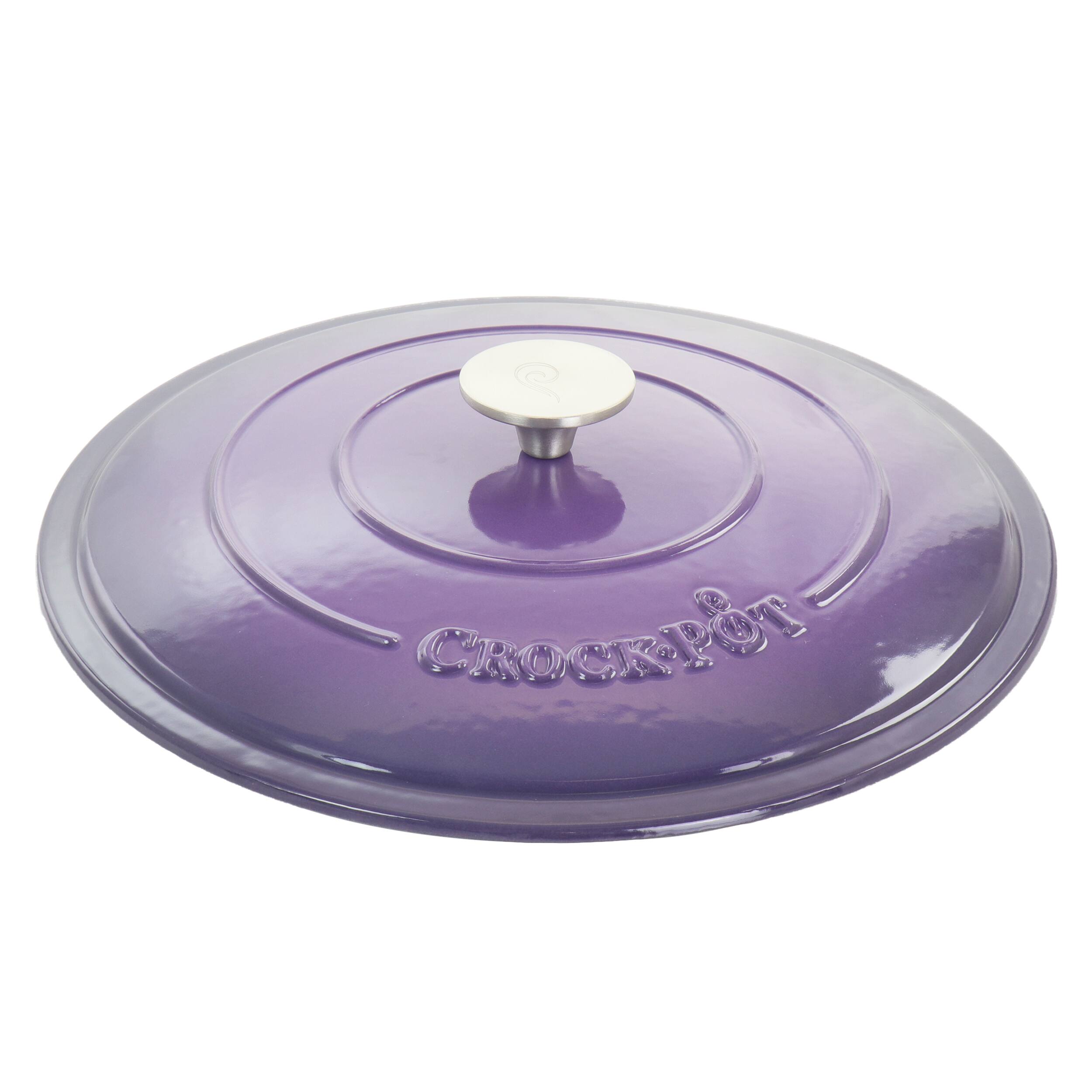 Alt View 7. Crock-Pot - Crock-Pot Artisan 2 Piece 5 Quart Enameled Cast Iron Braiser with Lid in Lavender - Lavendar.