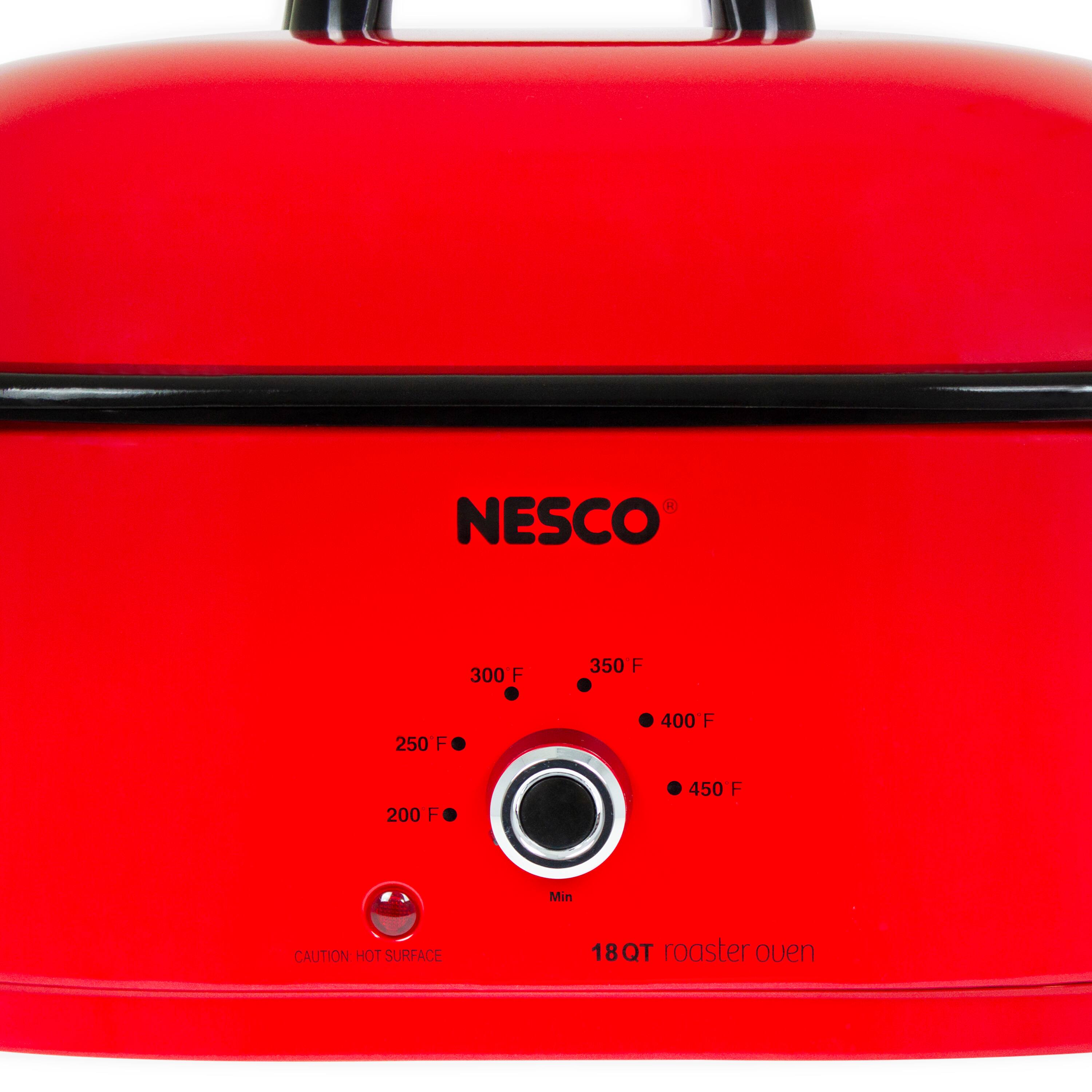 NESCO 300 F 350 F 250 F 400 F 200 F 450 F Min CAUTION HOT SURFACE 18QT roaster oven