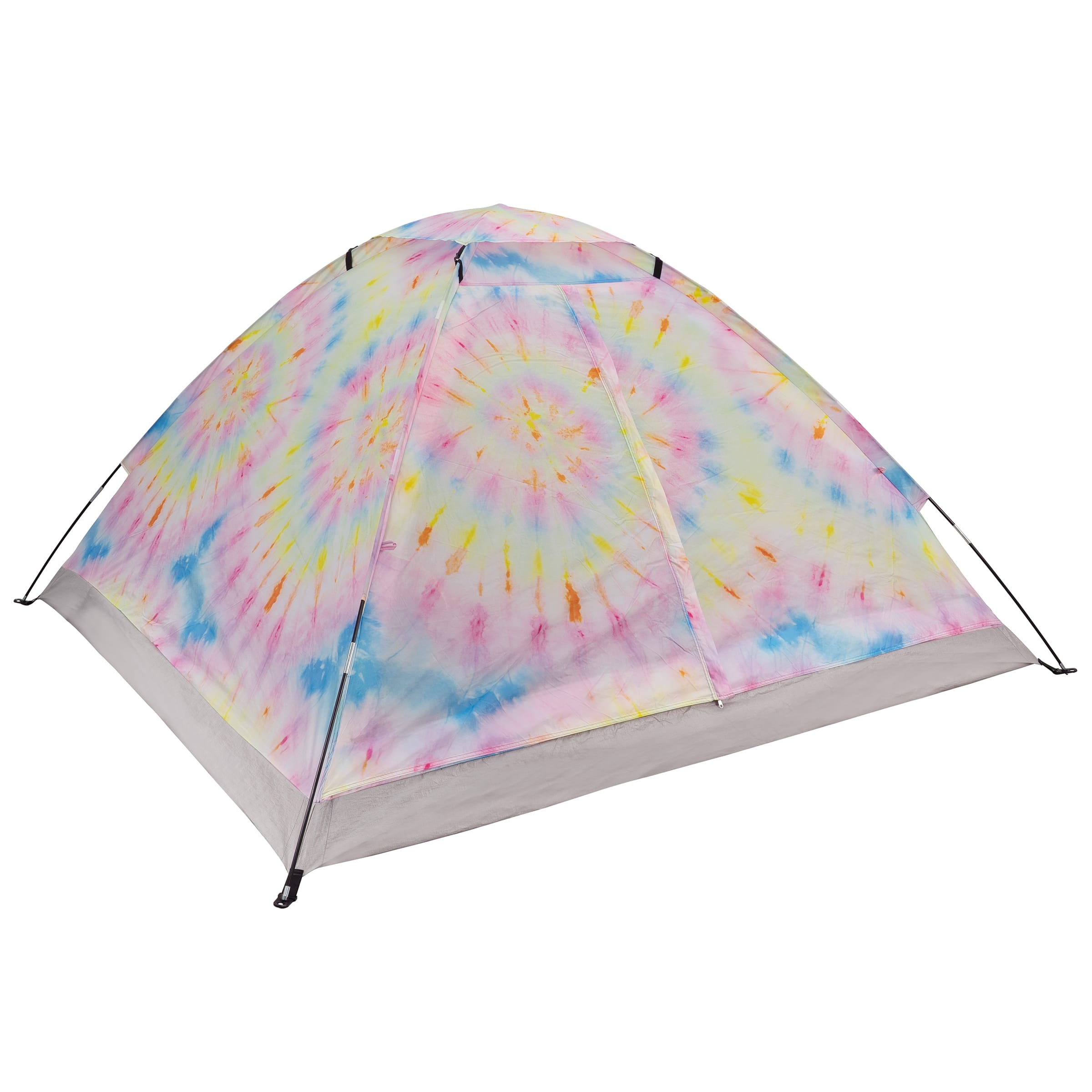 Wakeman Outdoors - 3 Person Camping Tent, Rain Fly, and Bag - Pastel Tie Dye