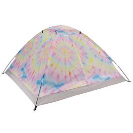 Wakeman Outdoors - 3 Person Camping Tent, Rain Fly, and Bag - Pastel Tie Dye