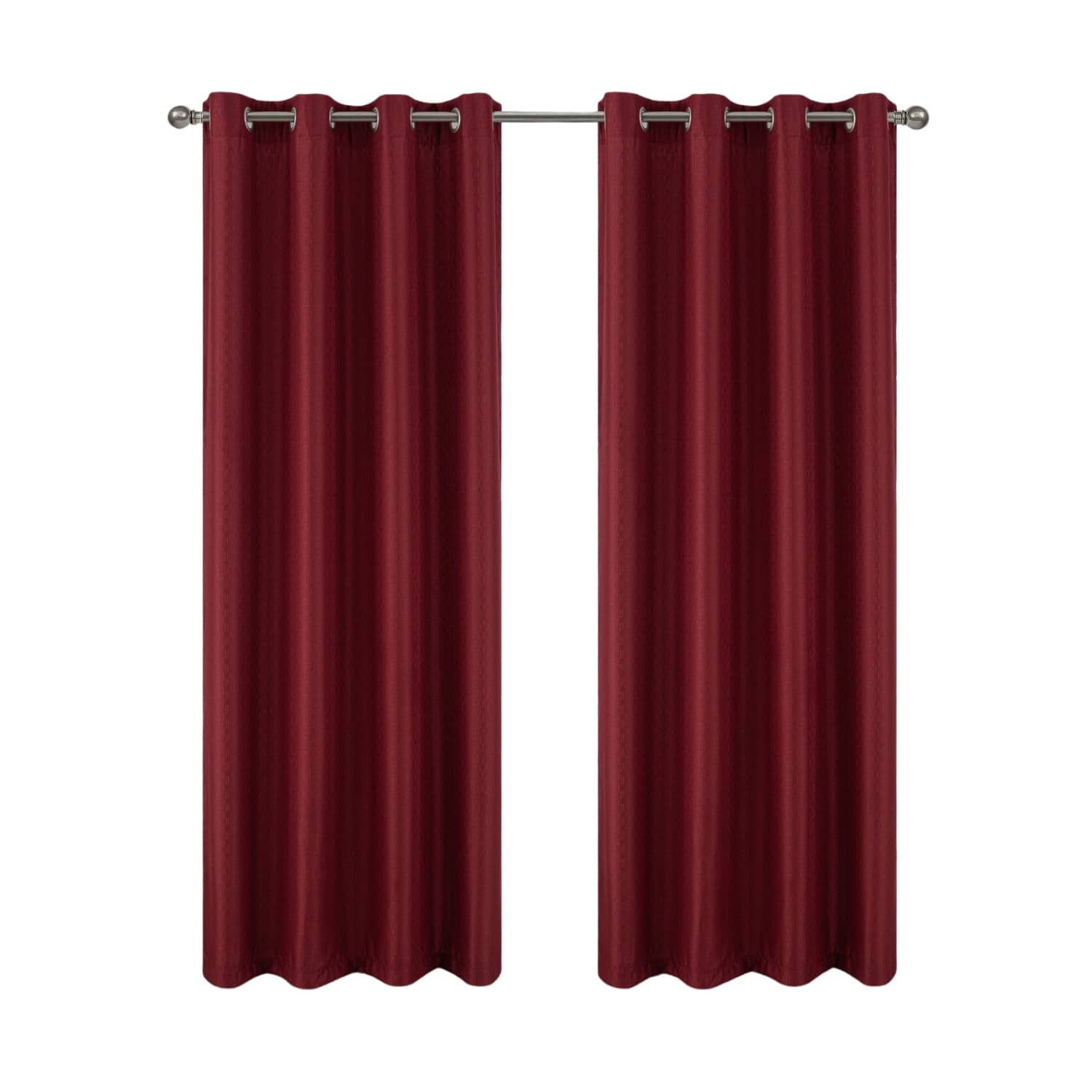 RT Designers Collection - 100% Polyester 140 GSM Sedona Jacquard Grommet Curtain Panel 54" x 90" - Burgundy