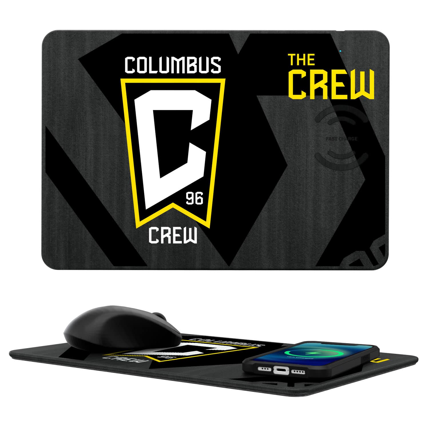 Keyscaper - Columbus Crew Mono Tilt Logo Wireless Charger and Mouse Pad Station - Multicolor