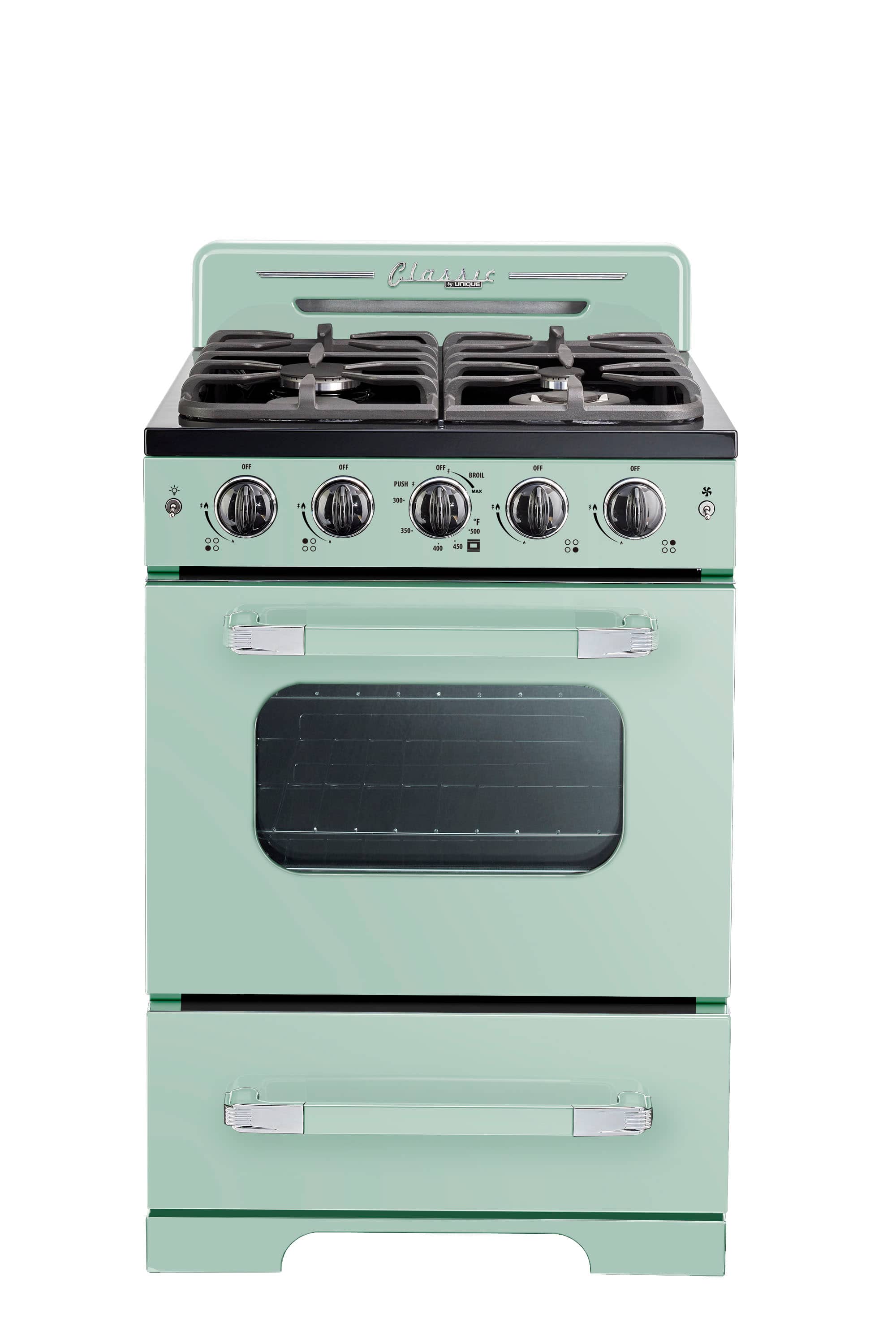 Unique Appliances - Classic Retro 2.9 Cu. Ft. Freestanding Gas Convection Range - Summer Mint Green - Front_Zoom