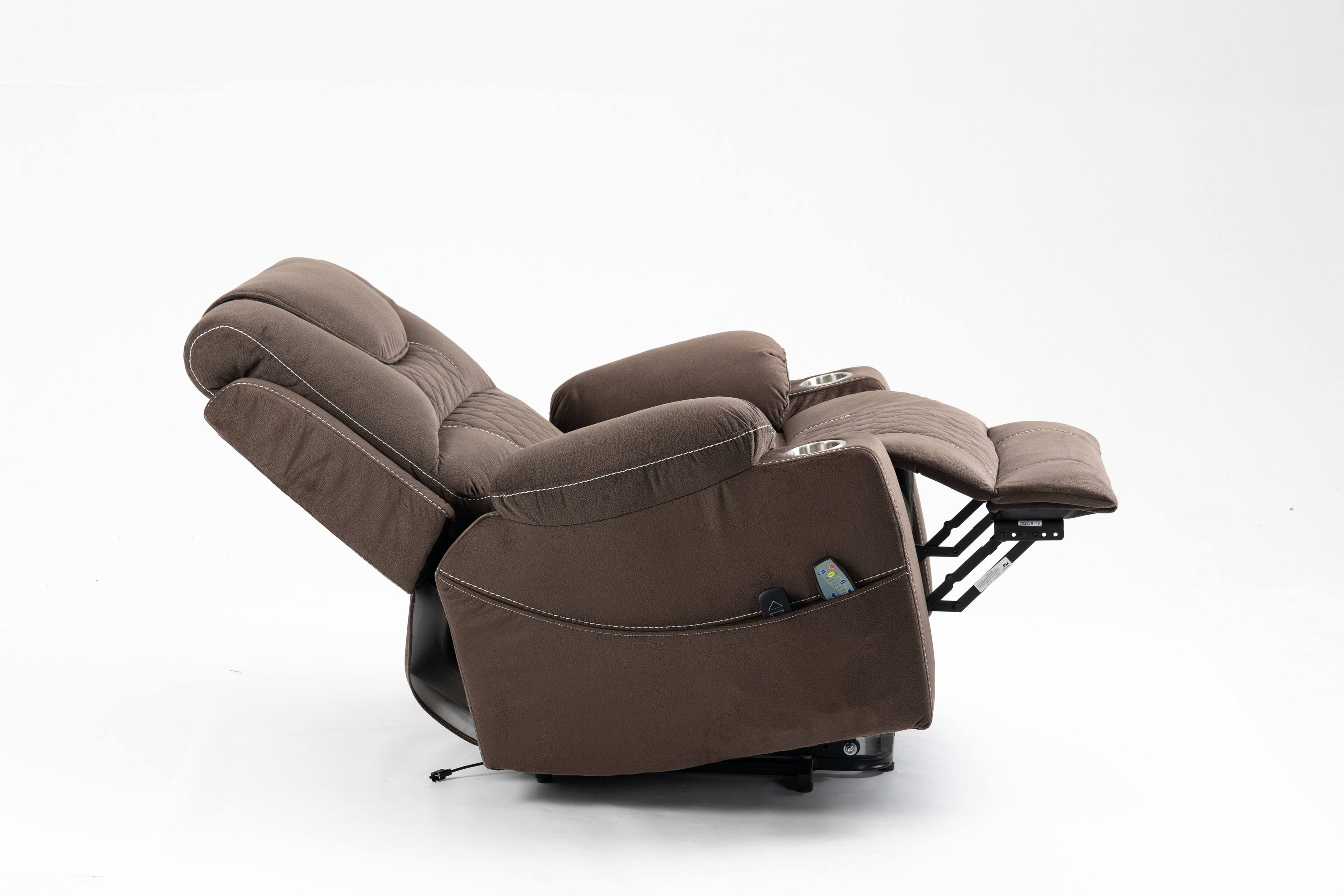 Alt View 2. APRILSOUL - Lounge chair lift chair relax sofa chair sitting room furniture sitting room power supply elderly electric lounge chair - Coffee.