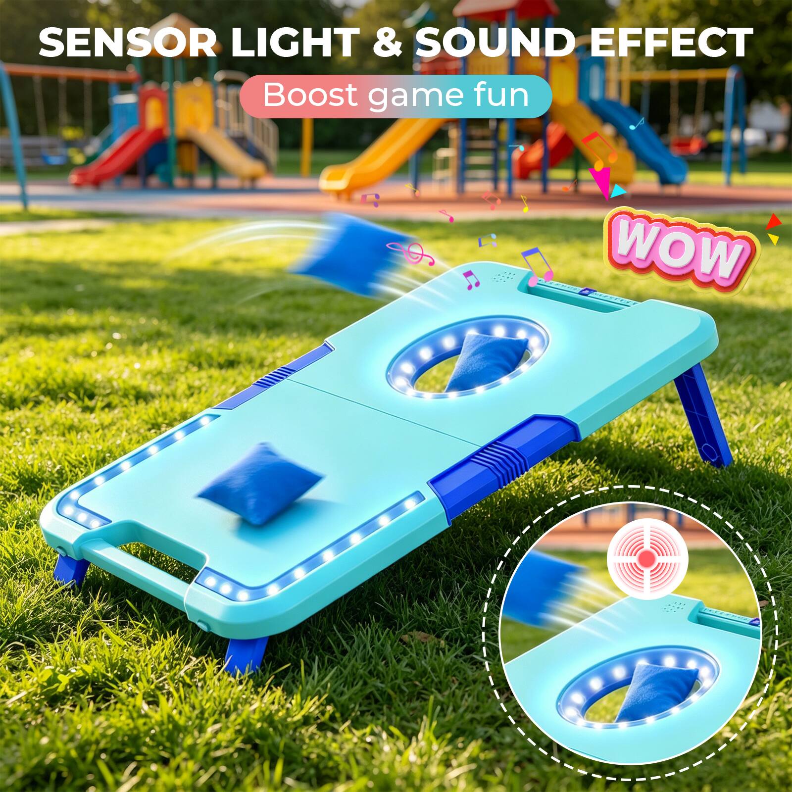SENSOR LIGHT & SOUND EFFECT  
Boost game fun  
WOW