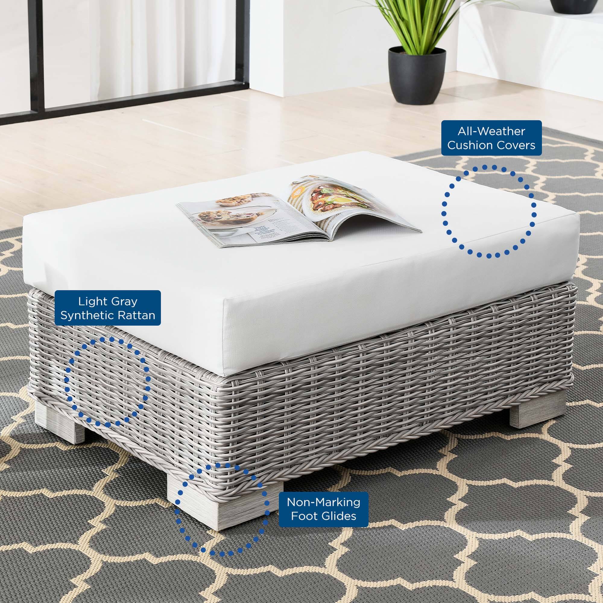 All-Weather Cushion Covers  
Light Gray Synthetic Rattan  
Non-Marking Foot Glides