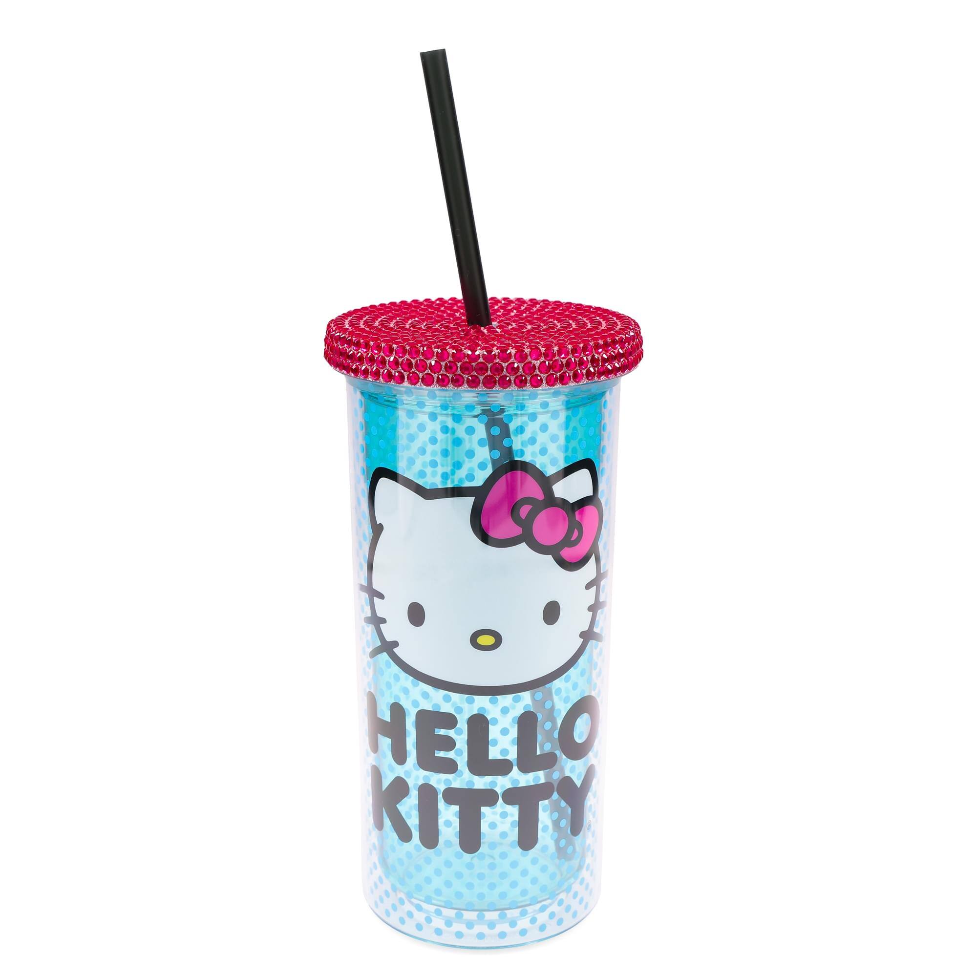 Silver Buffalo - Sanrio Hello Kitty Polka Dots Carnival Cup With Lid and Straw | Holds 20 Ounces - Pink