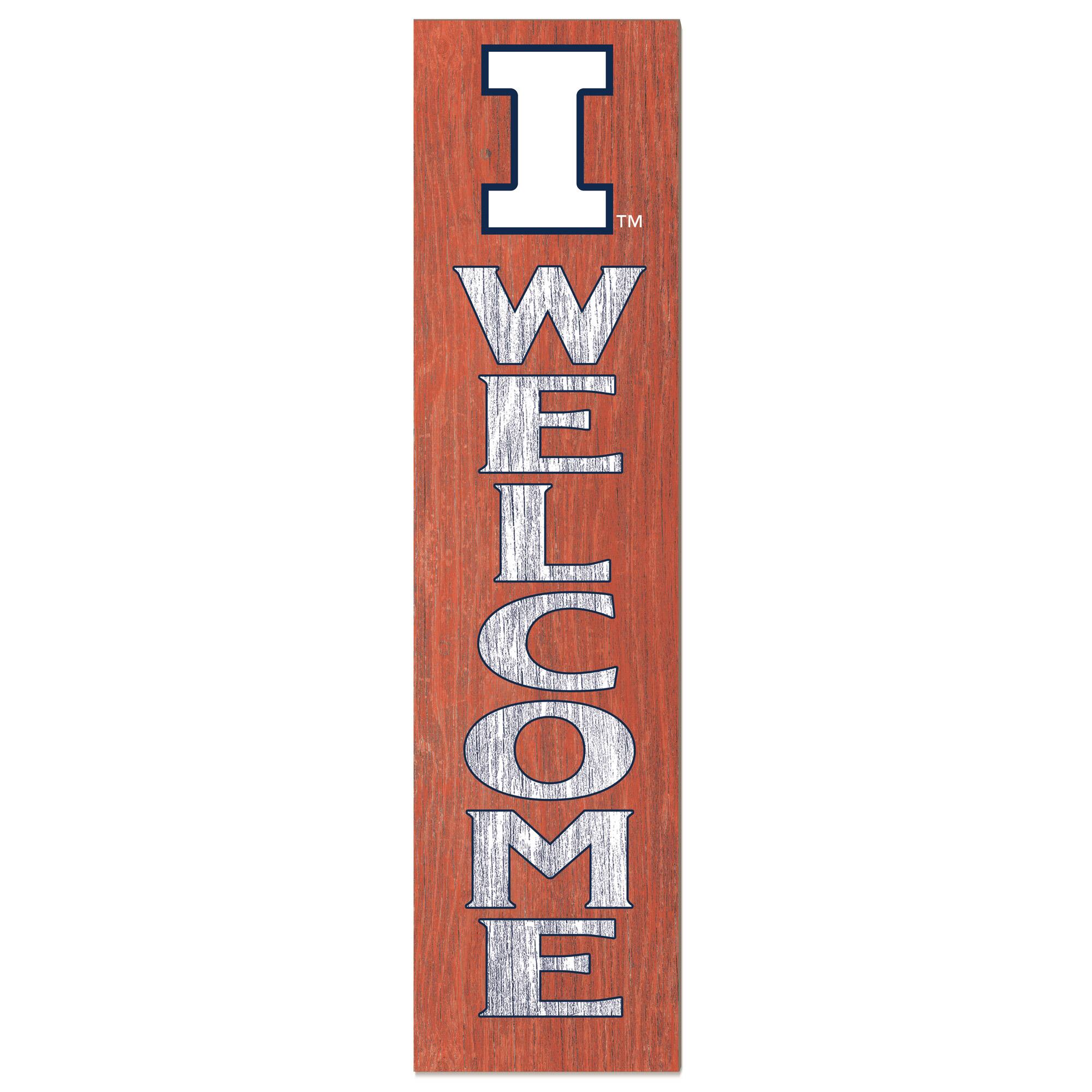 Illinois Fighting Illini 12'' x 48'' Welcome Outdoor Leaner
