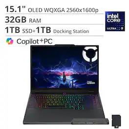 Lenovo - Legion Pro 5 16" 2.5K Gaming Laptop - AMD Ryzen 7 8745HX 2023 - NVIDIA GeForce RTX 5060 - 32GB Memory - 1TB SSD - Eclipse Black