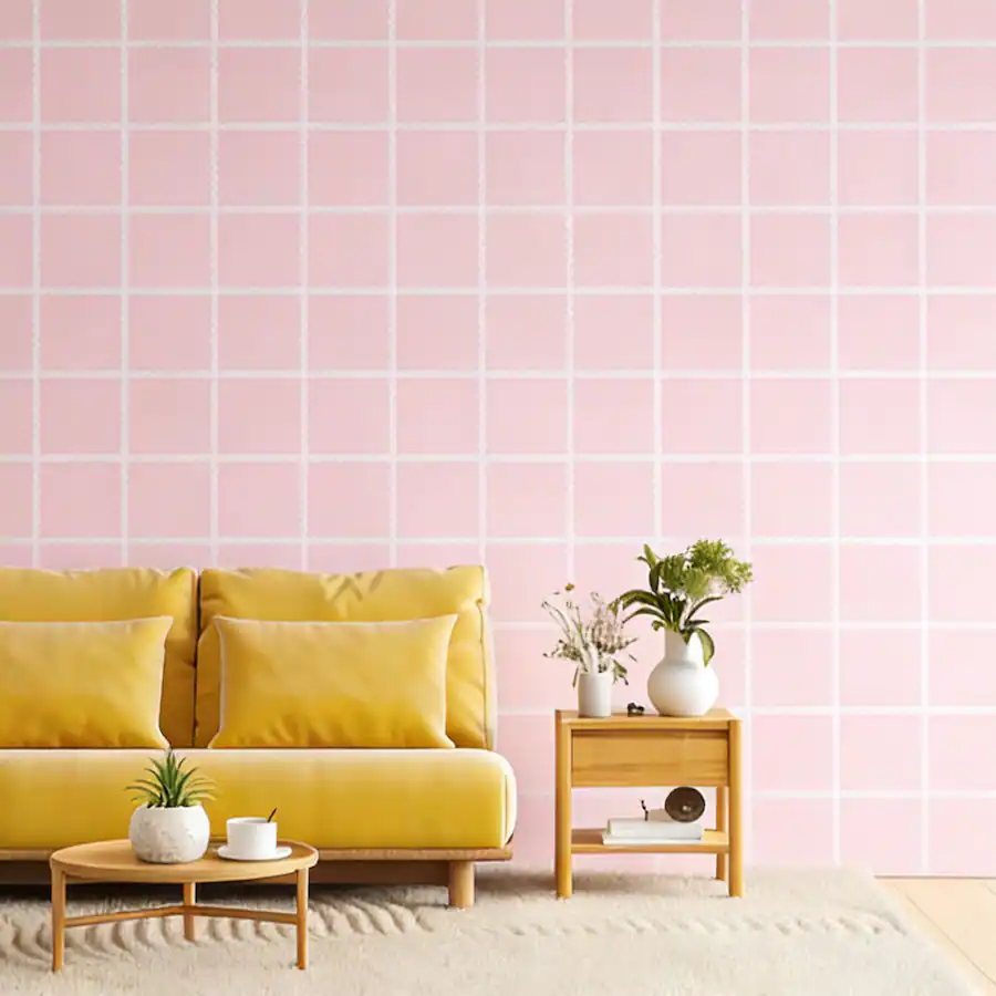 Unique Bargains Plaid Wallpaper 23.6x197" Checkered Gingham Self ...