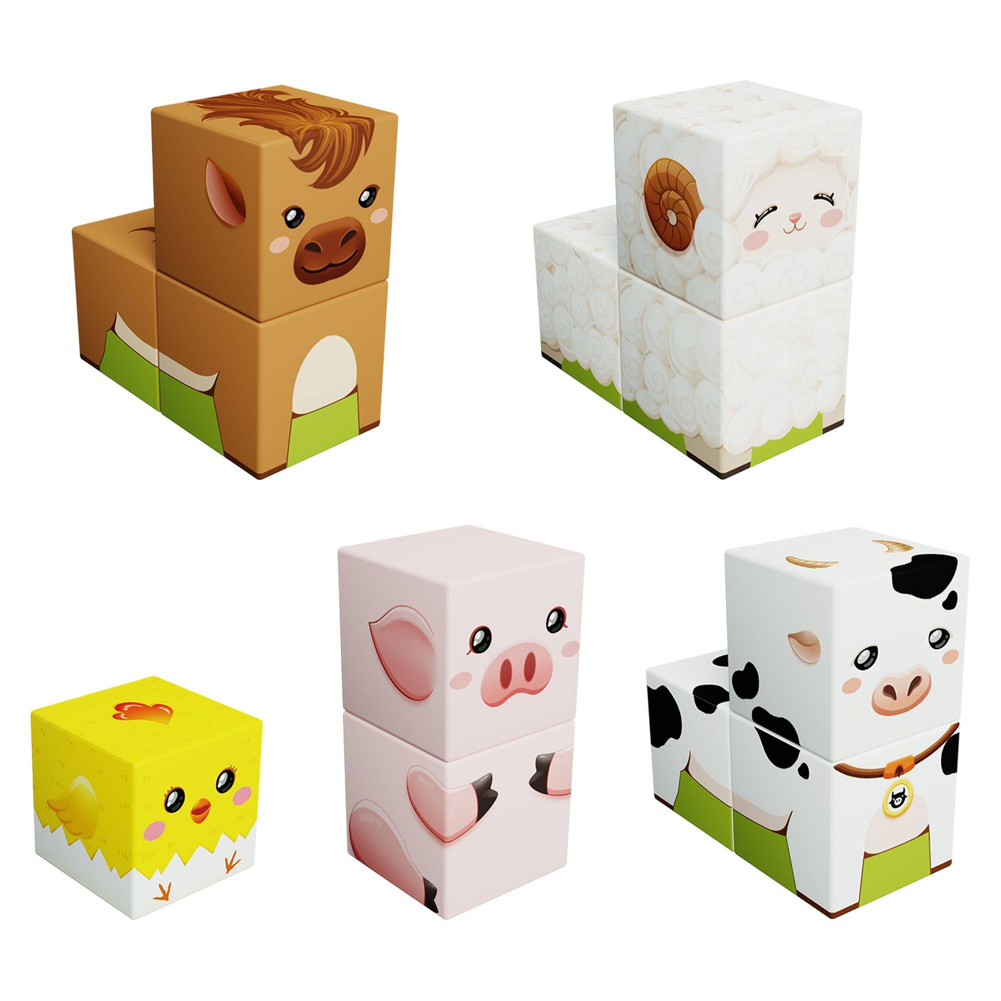 Alt View 4. PicassoTiles - PICASSO-TILES 72 PC Farm House Theme Magnetic Building Puzzle Cubes Set for Kids.