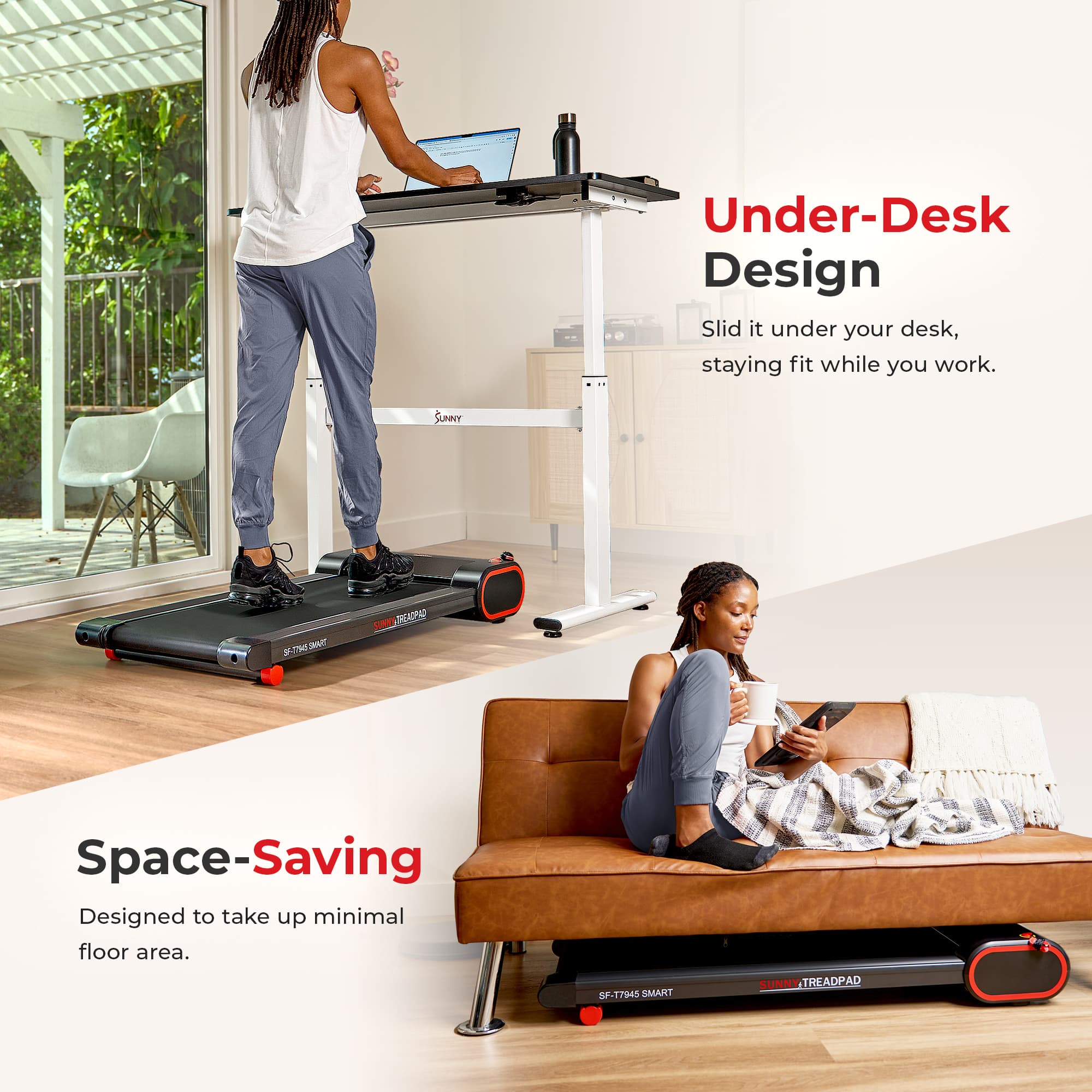 Under-Desk Design: Slid it under your desk, staying fit while you work.

Space-Saving: Designed to take up minimal floor area.
