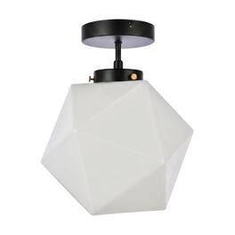 Living District - Lawrence 1 light glass flush mount - Black And White