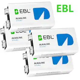 EBL - Ultra High Capacity Energy 9V Batteries Alkaline 9 Volt Battery.