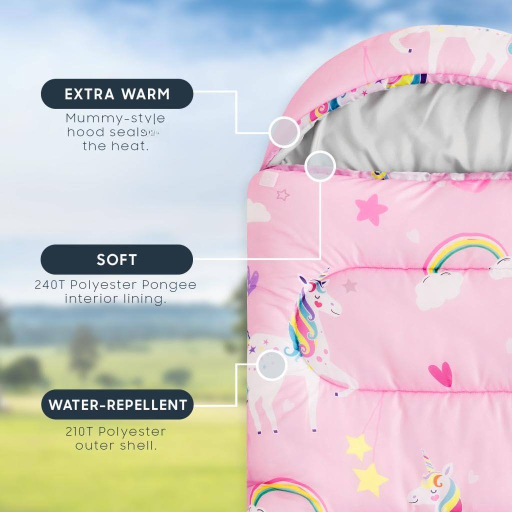 EXTRA WARM  
Mummy-style hood seals in the heat.  

SOFT  
240T Polyester Pongee interior lining.  

WATER-REPELLENT  
210T Polyester outer shell.