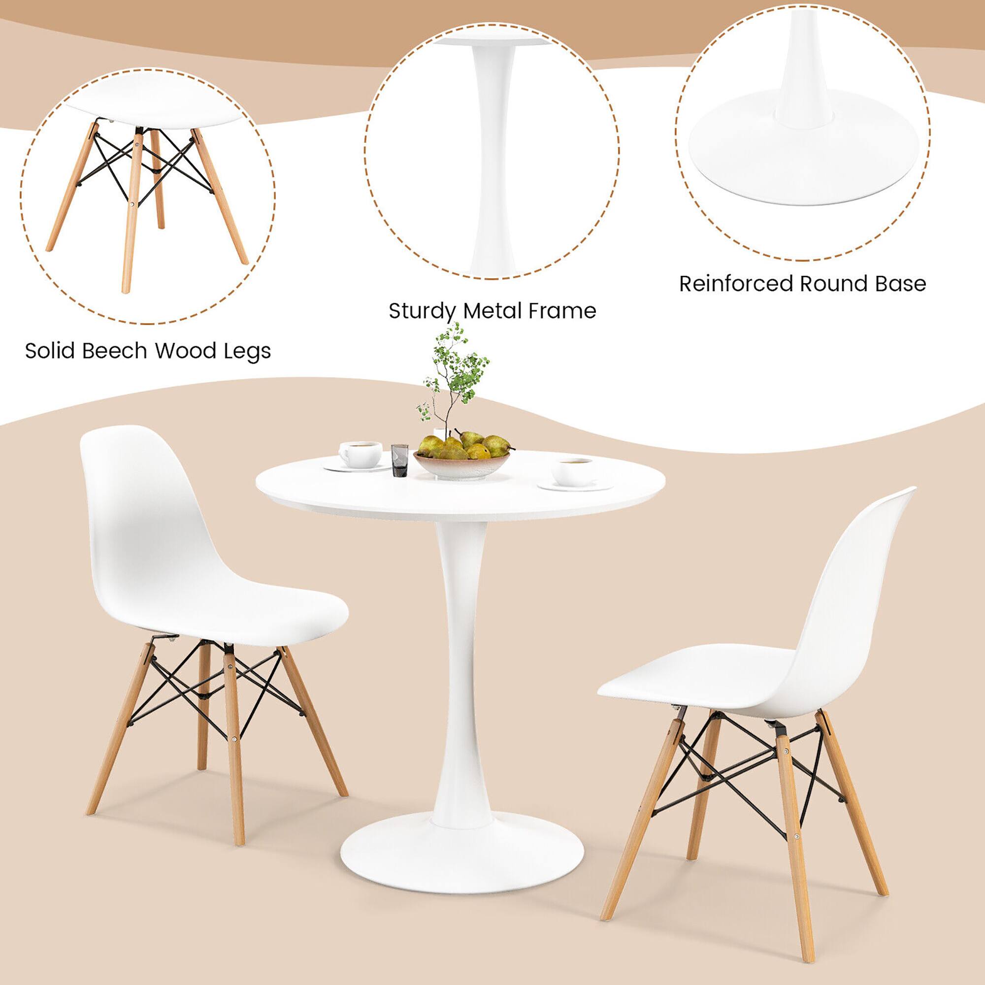 Solid Beech Wood Legs  
Sturdy Metal Frame  
Reinforced Round Base