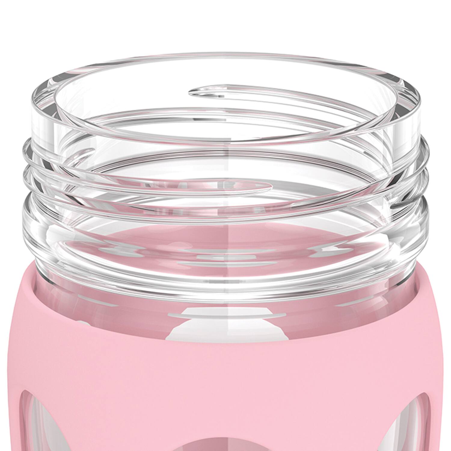 Alt View 1. Lifefactory - Lifefactory Lg4321mdr4 22-oz. Glass Water Bottle With Active Flip Cap And Protective Silicone Sleeve (desert Rose) - pink.
