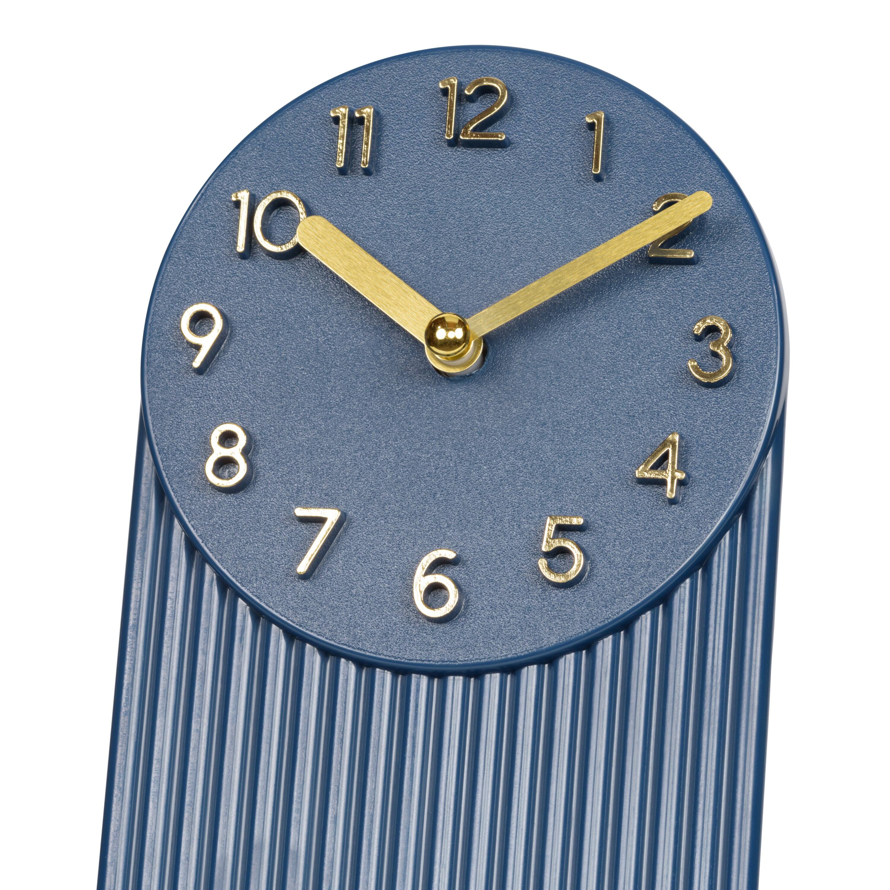 Angle. La Crosse Clock Co. - Grooves Quartz Analog Table Clock, Navy Blue - Blue.