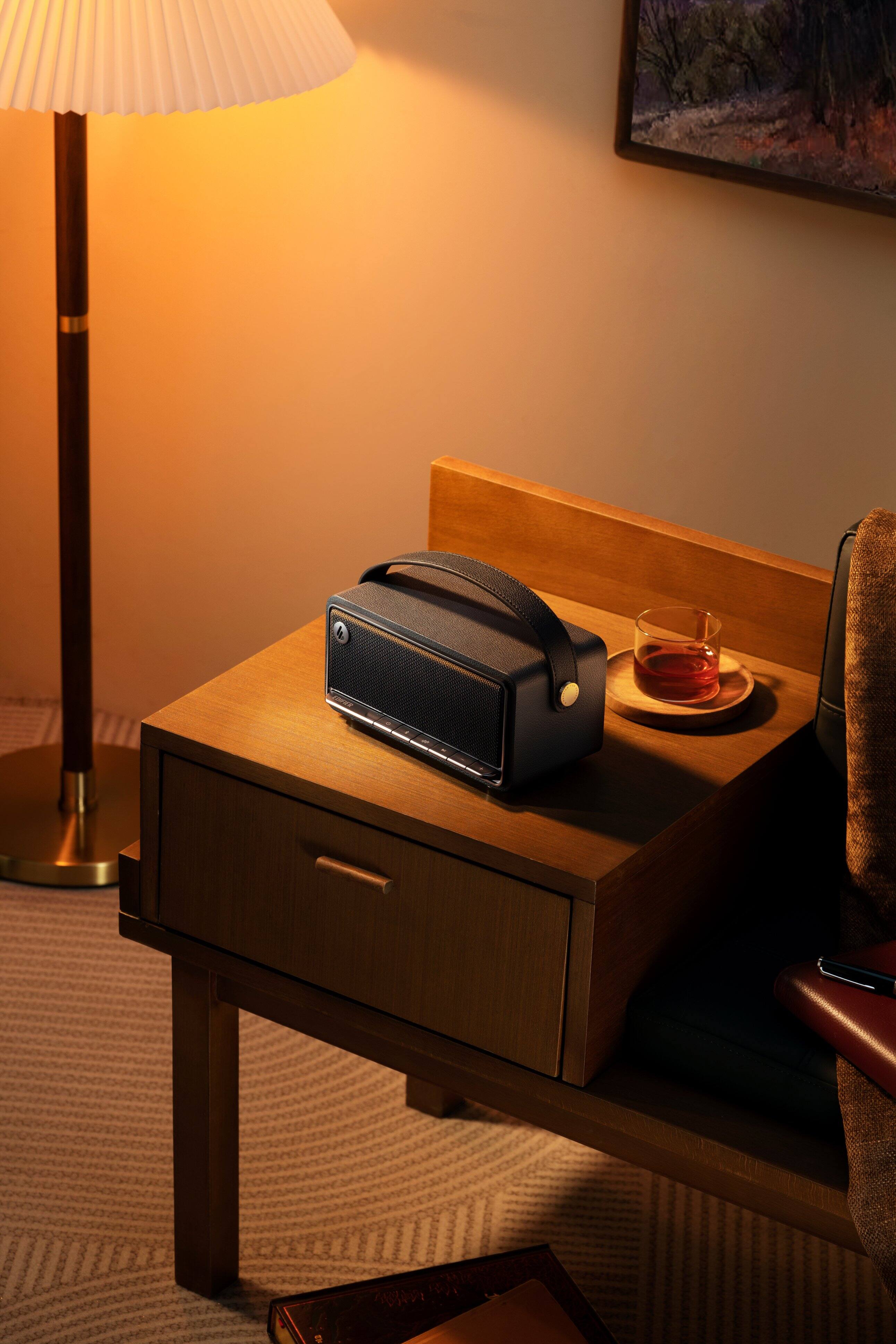 Alt View 8. Edifier - MP330 Portable Bluetooth Speaker - Retro Black.