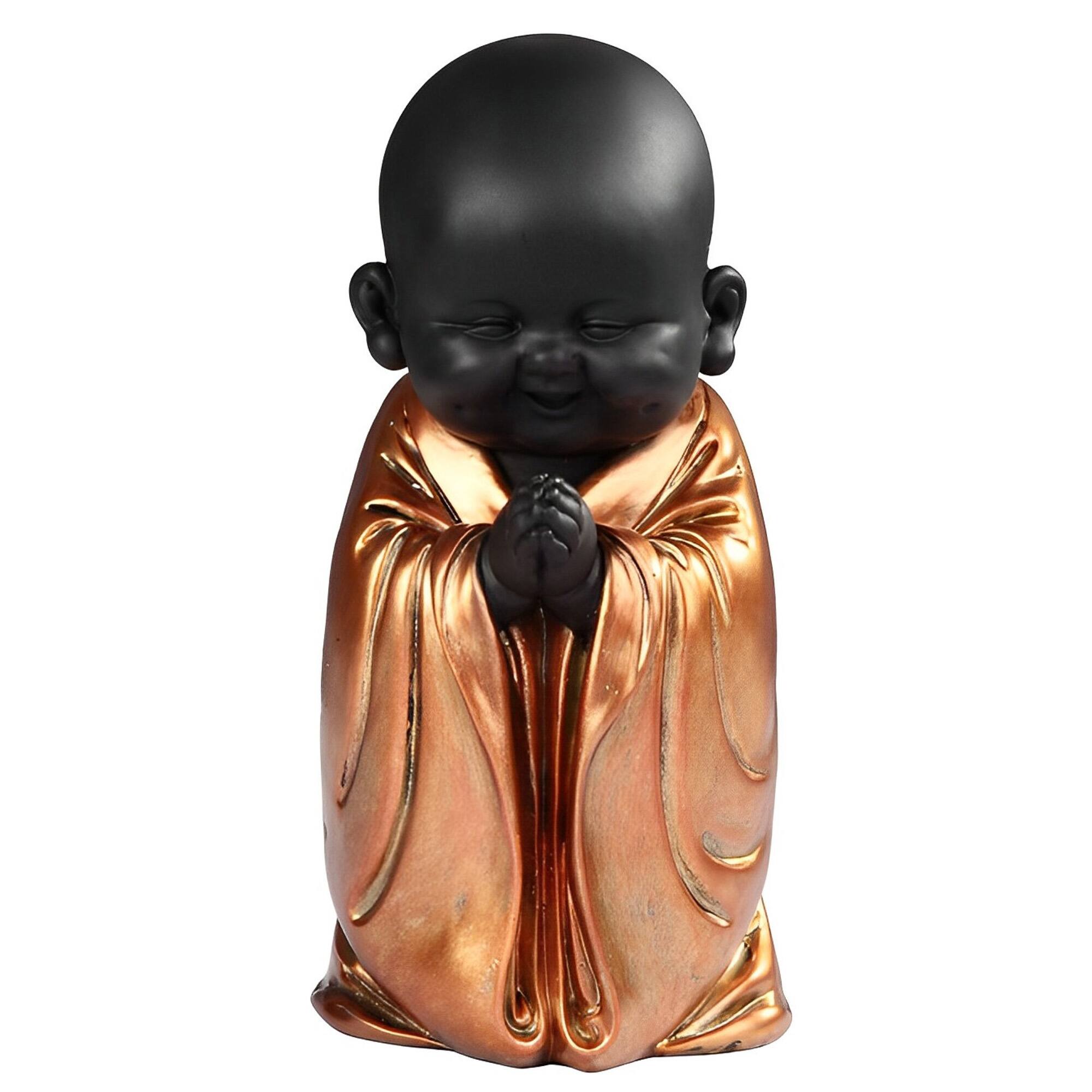 FC Design - 7"H Praying Little Buddhist Monk Figurine Statue Office Desk Tabletop Home Decor Gift - Multi-Color