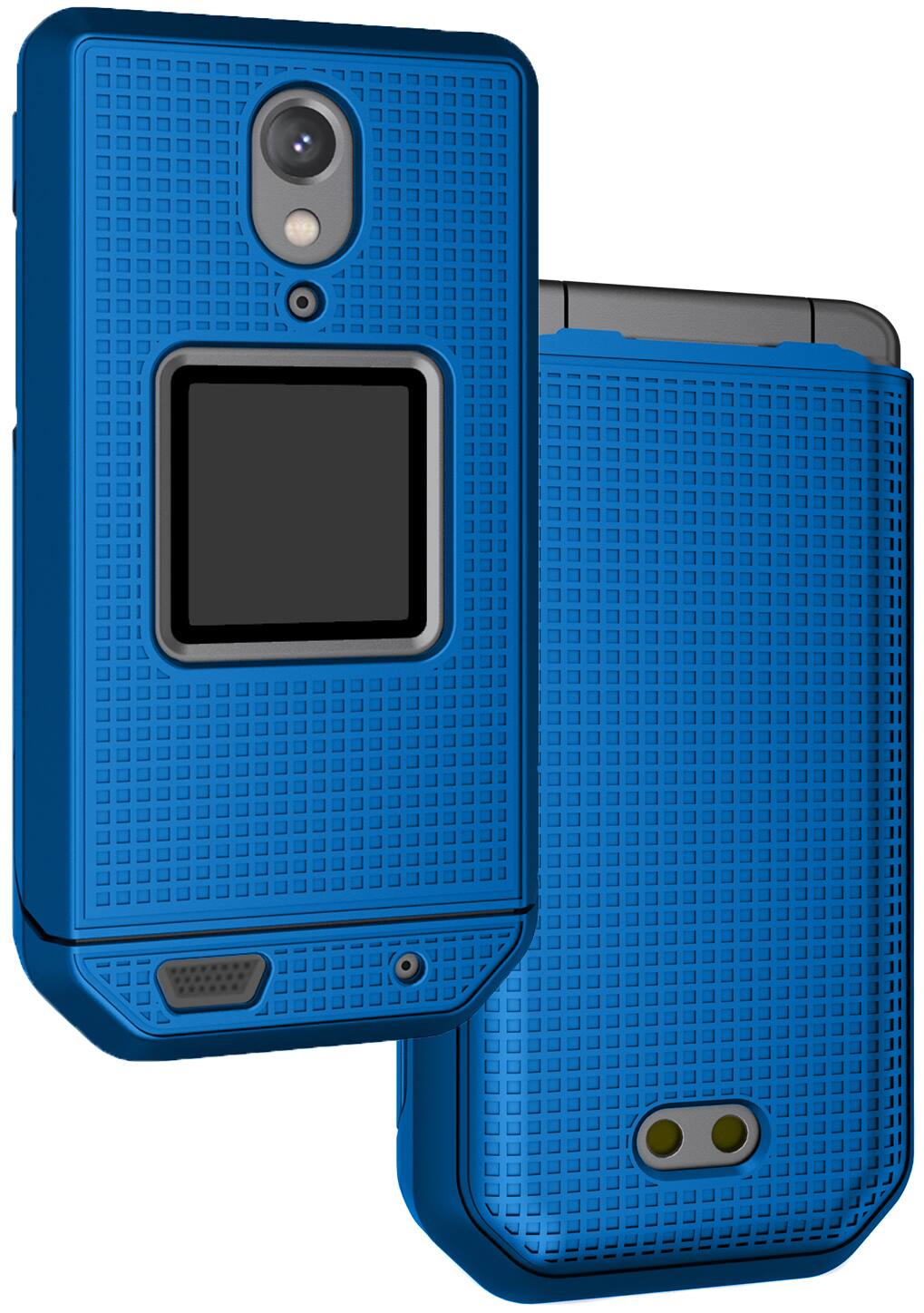 Alt View 2. Nakedcellphone - Case and Belt Clip Holster for CAT S22 Flip Phone - Blue.
