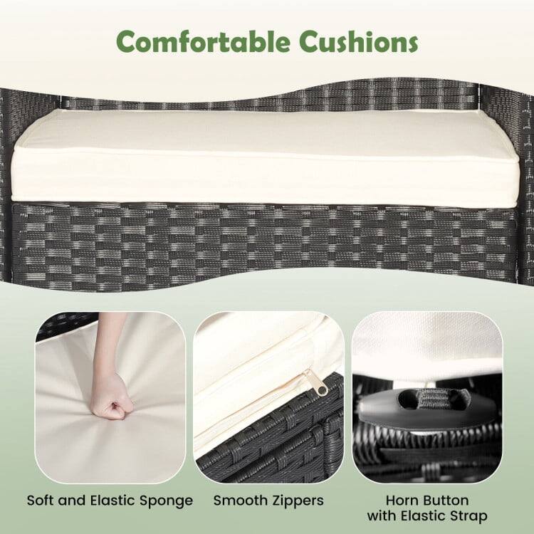 Comfortable Cushions

- Soft and Elastic Sponge
- Smooth Zippers
- Horn Button with Elastic Strap