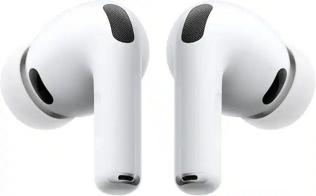 Front. Apple - AirPods Pro 3, Wireless Active Noise Cancelling Earbuds - White.